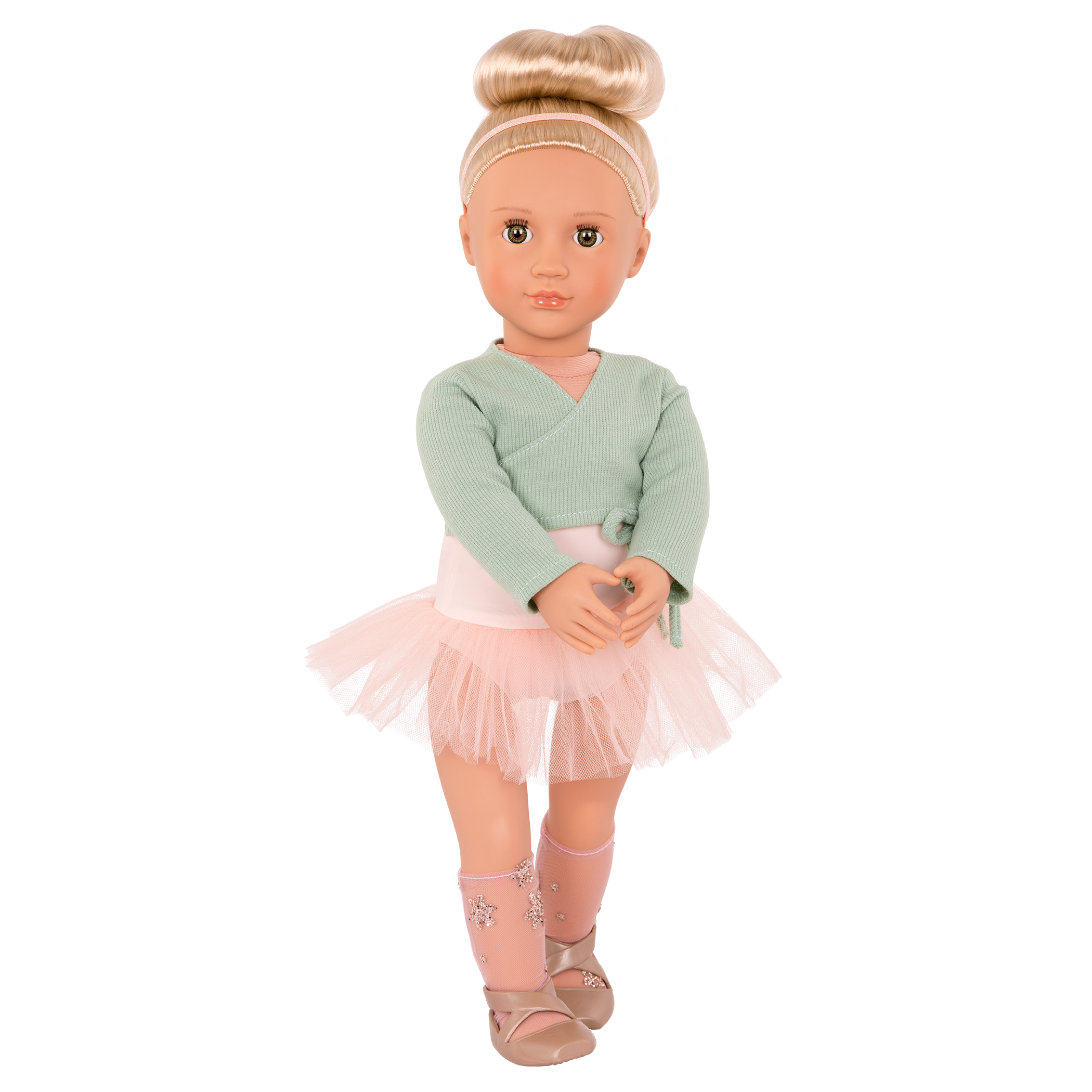 18-inch ballet doll with blonde hair and green eyes