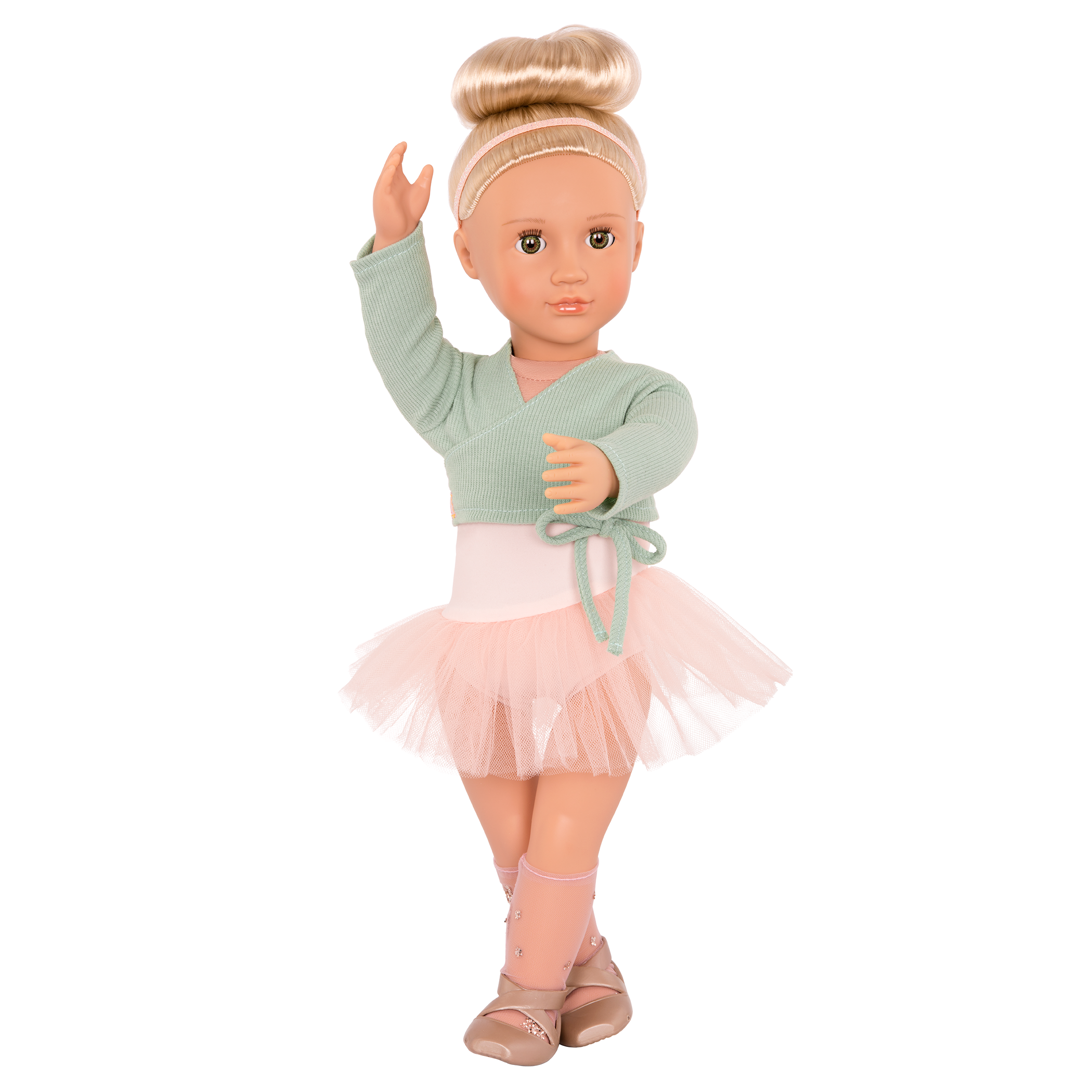 18-inch ballet doll with blonde hair and green eyes
