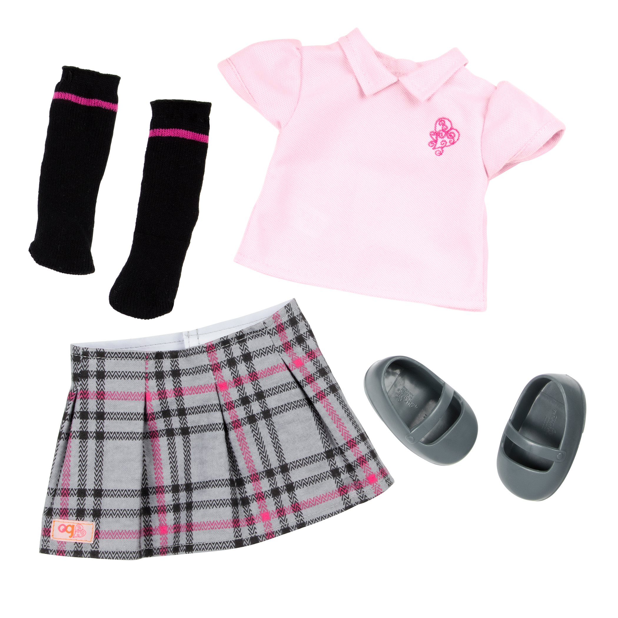 18-inch doll with blonde hair, blue eyes, school accessories and storybook