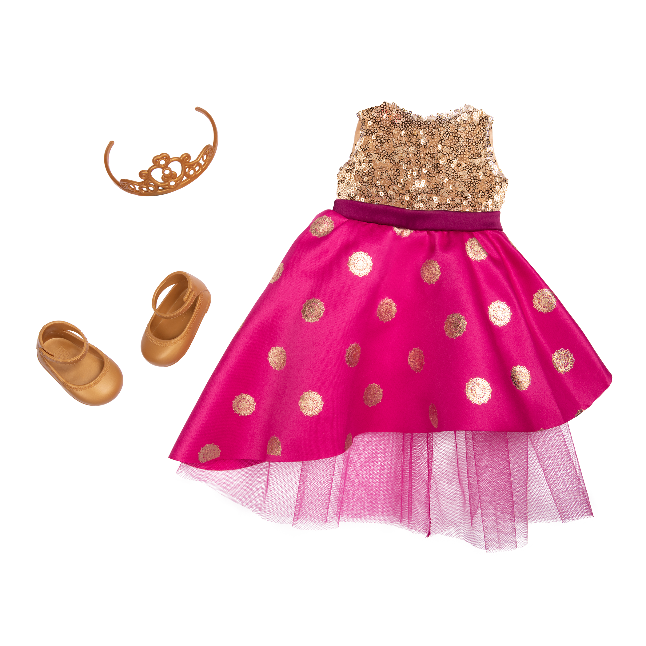 18-inch doll with blonde hair and brown eyes