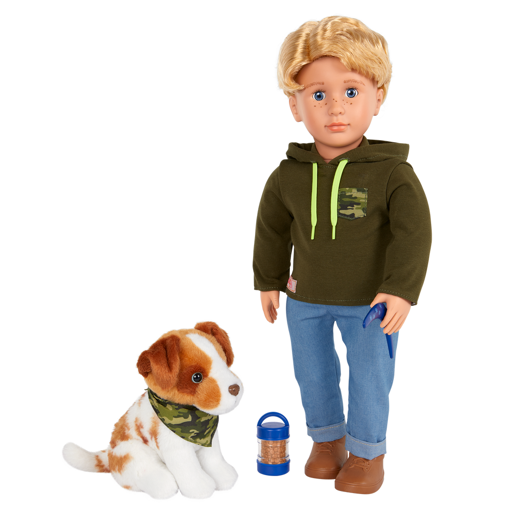 Our Generation 18-inch Boy Doll Elliot & Pet Dog Plush Accessories