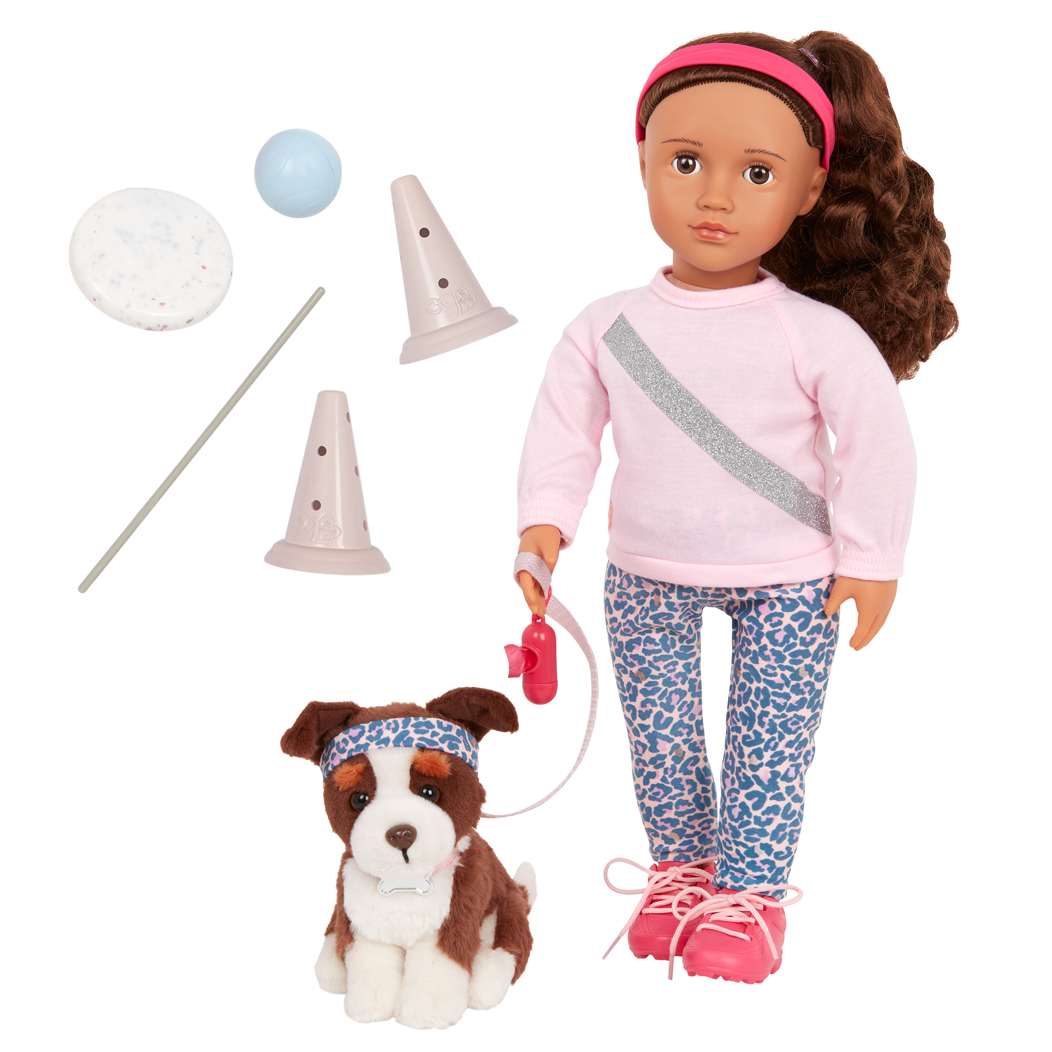 Our Generation 18-inch Dog Trainer Doll Natalia & Pet Plush Nillie