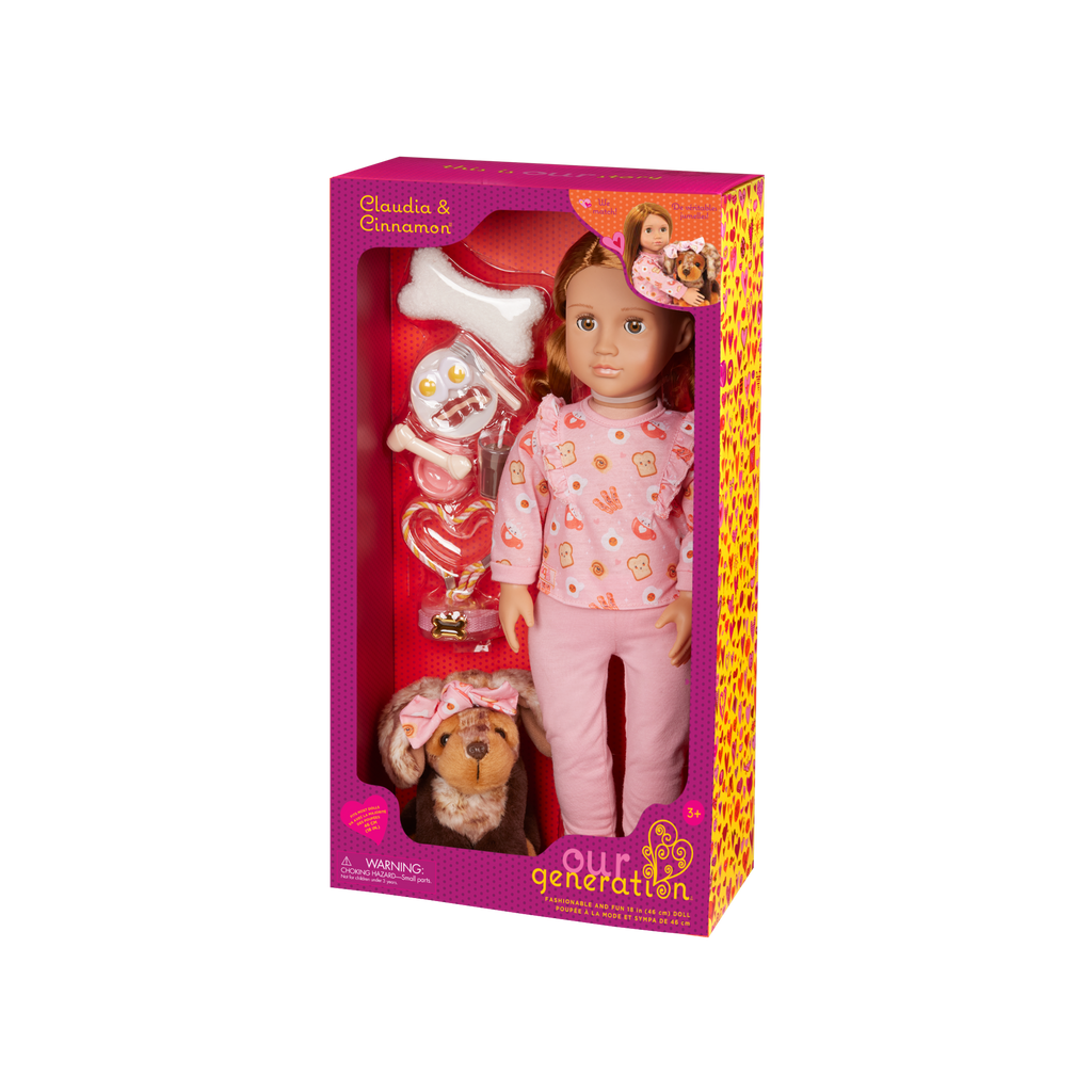 Our Generation 18-inch Doll & Pet Claudia & Cinnamon