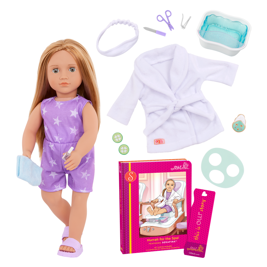 Our Generation 18-inch Spa Day Doll Serafina & Storybook