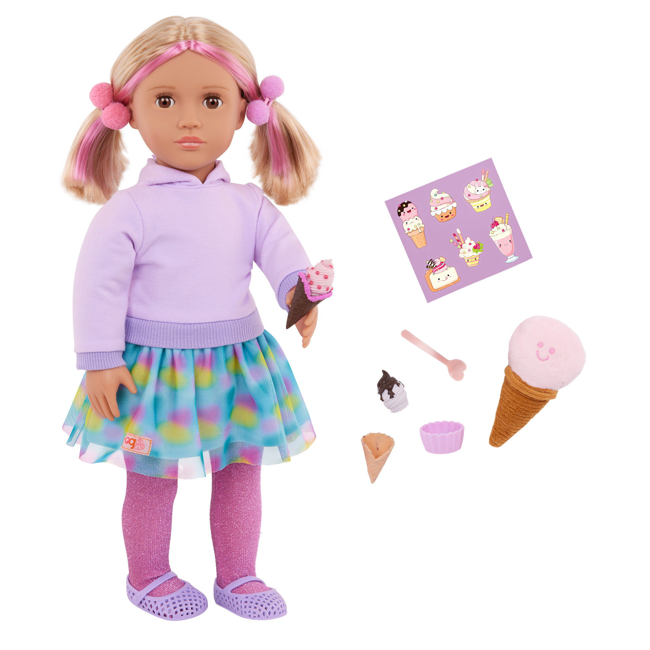 Our Generation 18-inch Doll Andy and Ice Cream Accessories