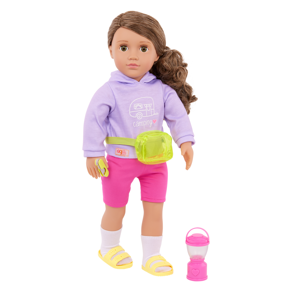 Our Generation 18-inch Doll Vivian with camping accessories