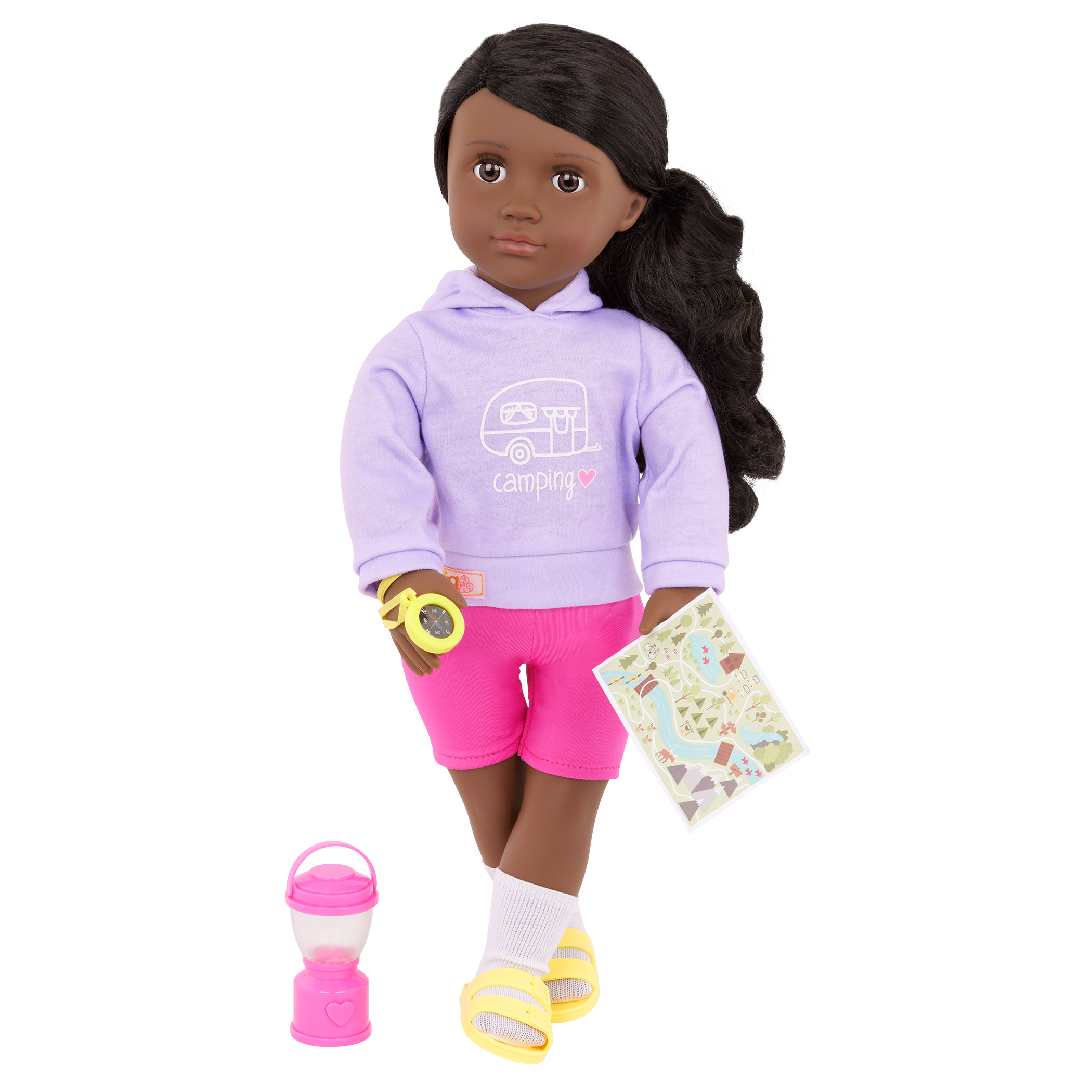 Our Generation 18-inch Doll Elissa with camping accessories