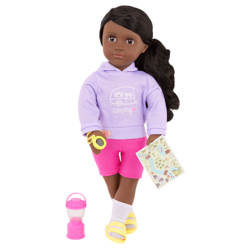 Our Generation 18-inch Doll Elissa with camping accessories