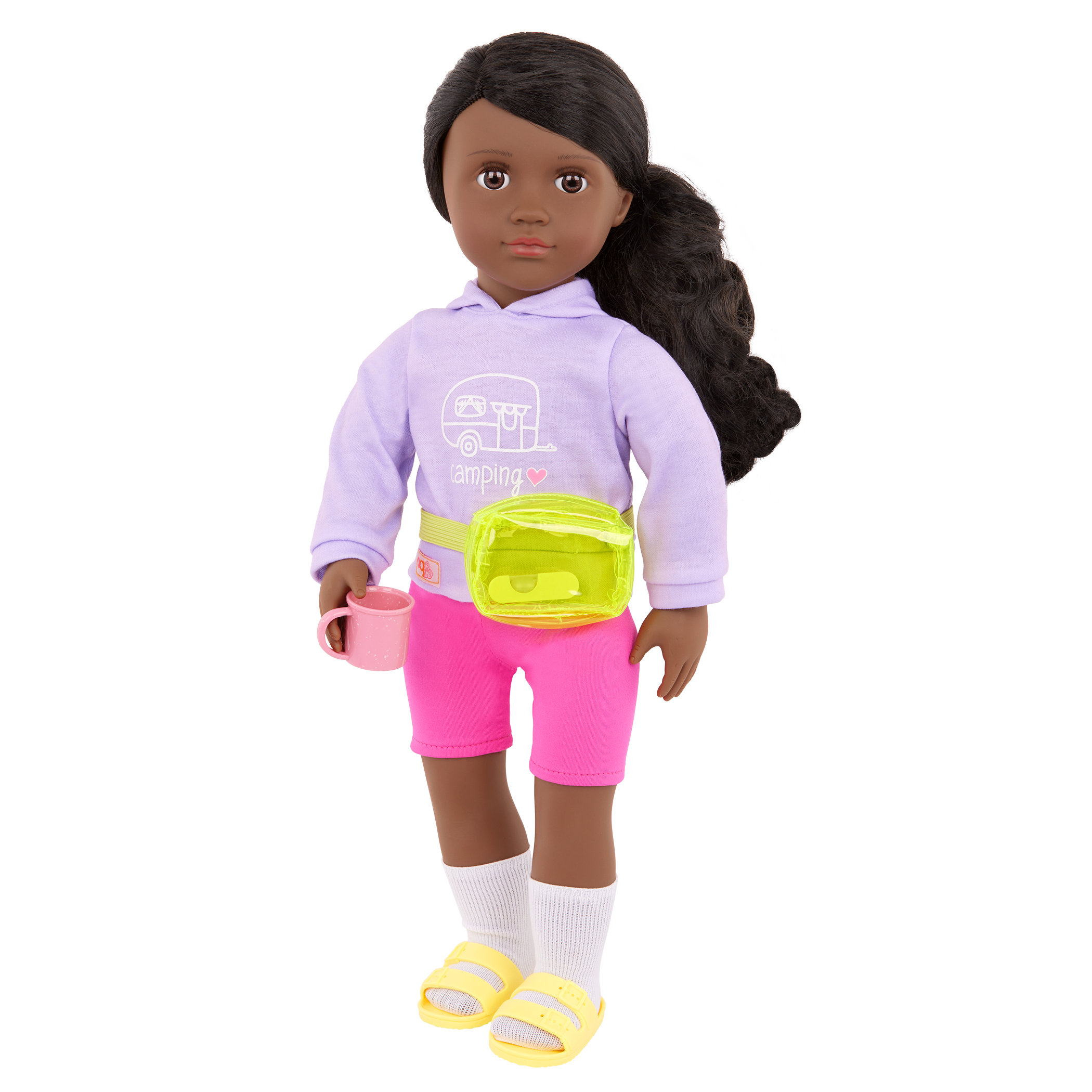 Our Generation 18-inch Doll Elissa with camping accessories