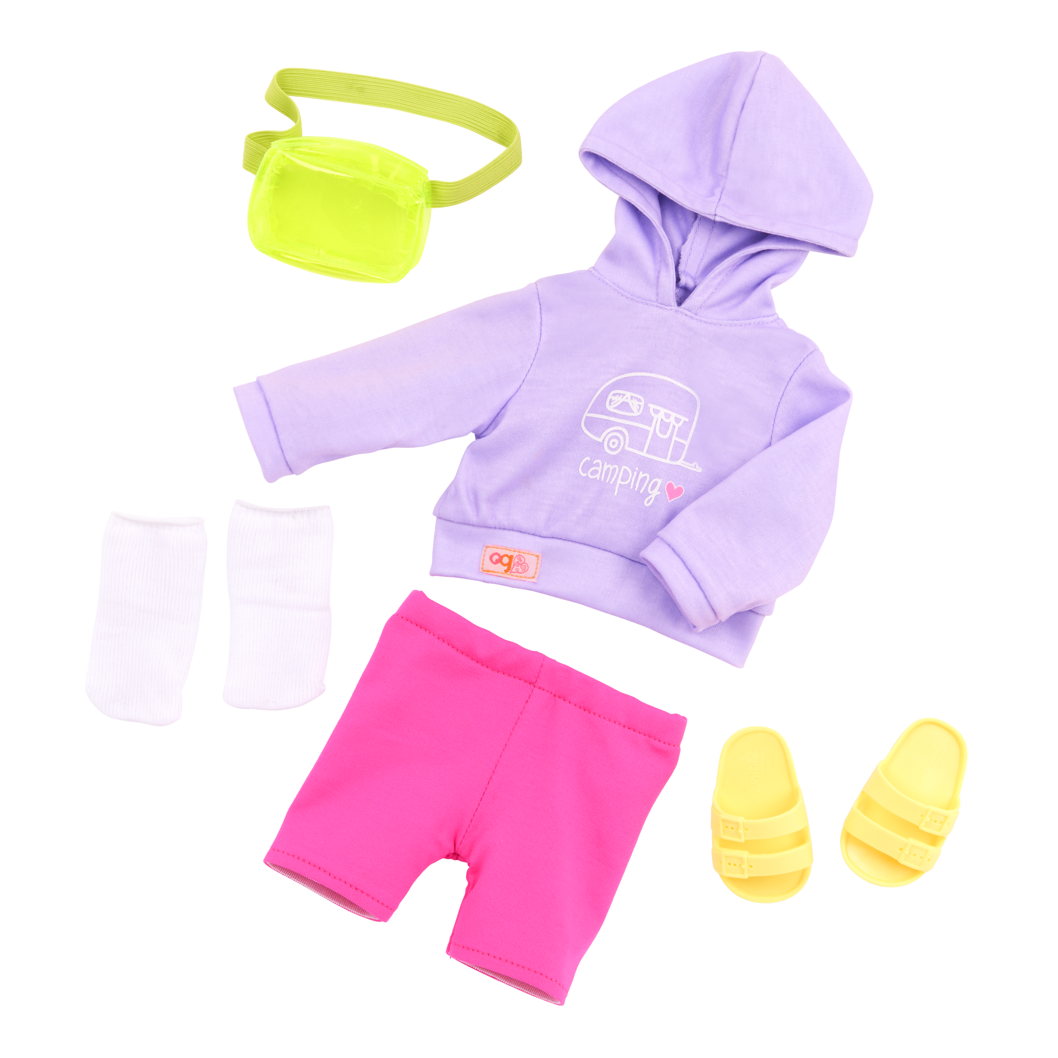 Our Generation 18-inch Doll Elissa with camping accessories