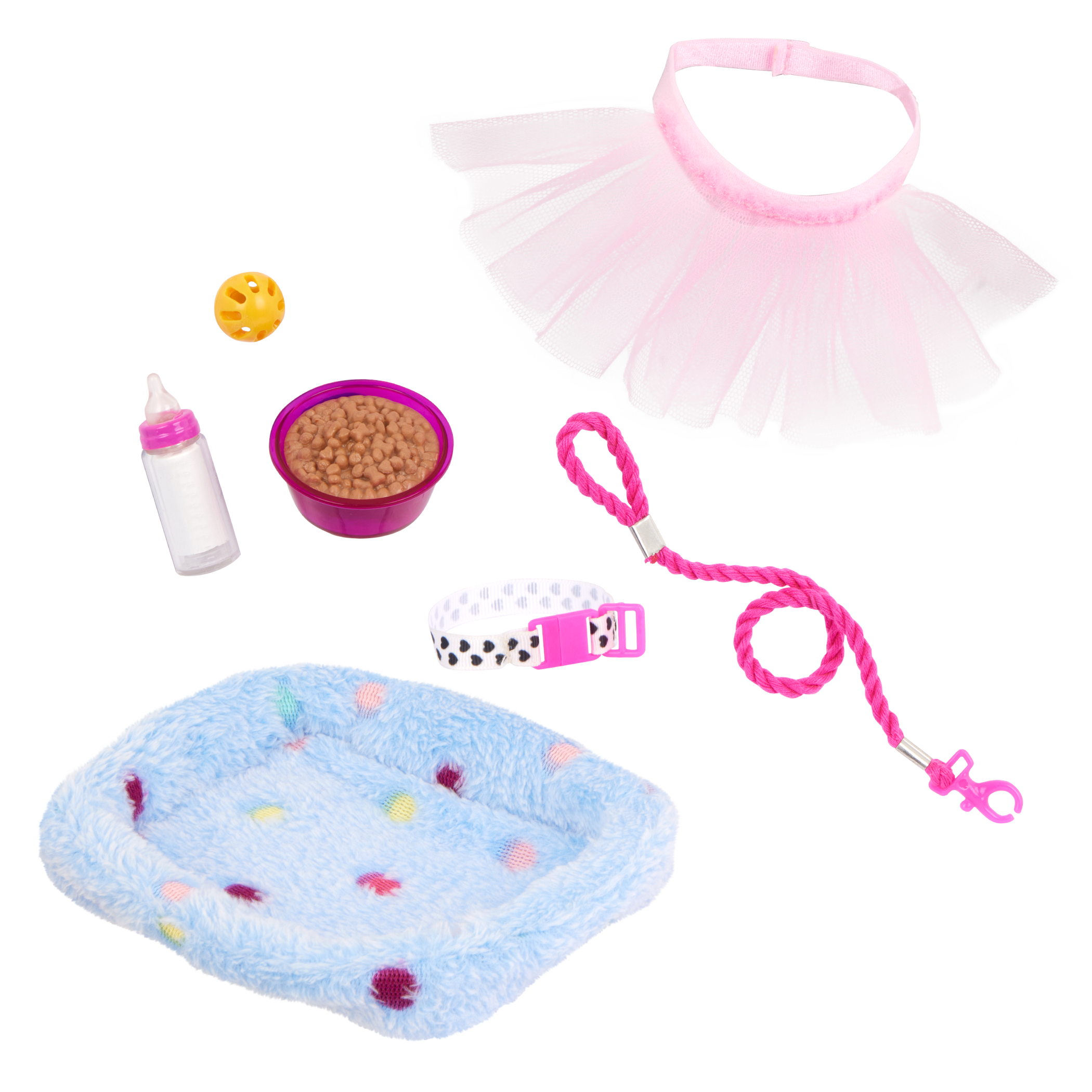 Our Generation 18" Doll Mindy, her Pet Cat Pepper and cat accessories