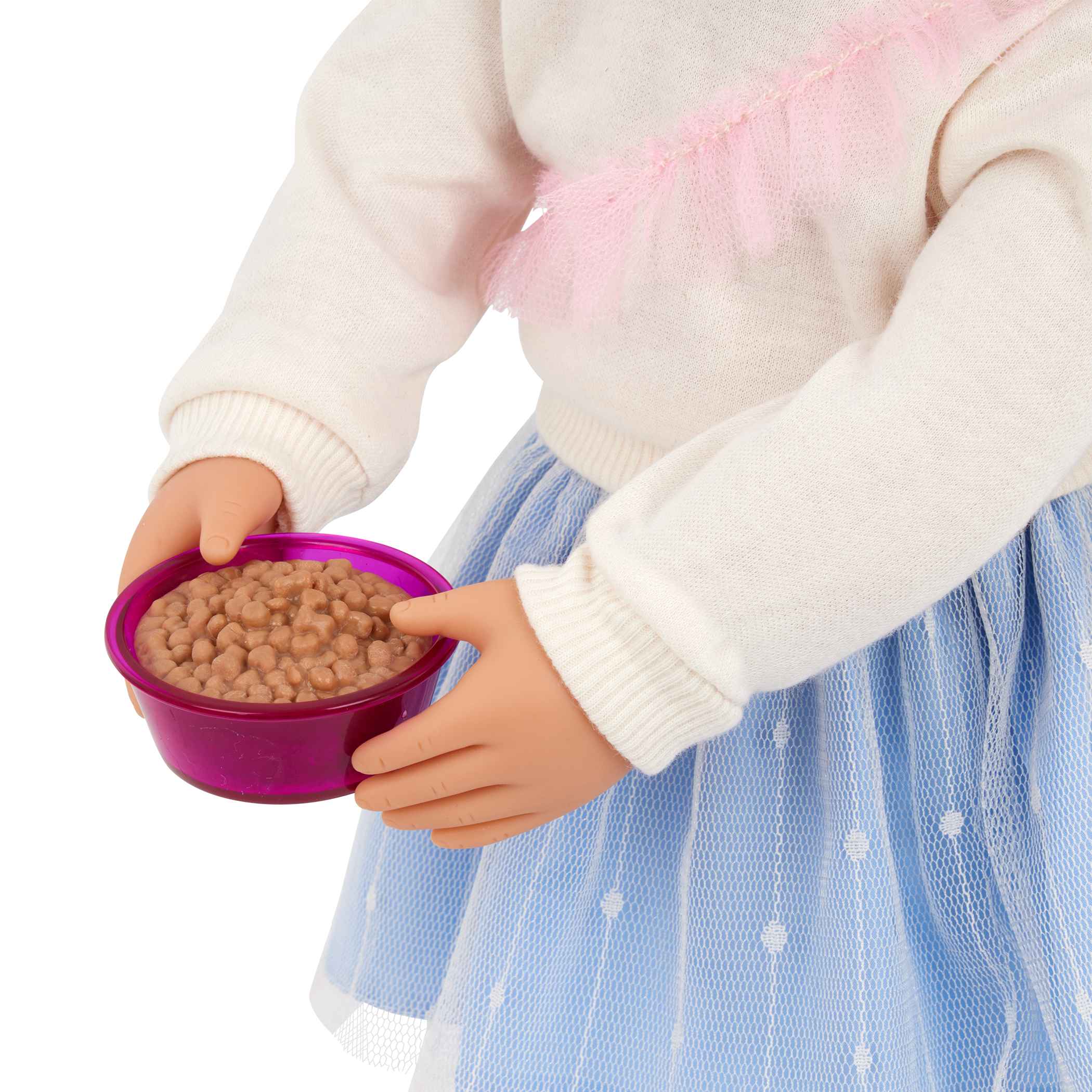 Our Generation 18" Doll Mindy, her Pet Cat Pepper and cat accessories