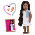 Our Generation Hair Play 18-inch Doll Patti with Hair Accessories and a booklet of hair styles