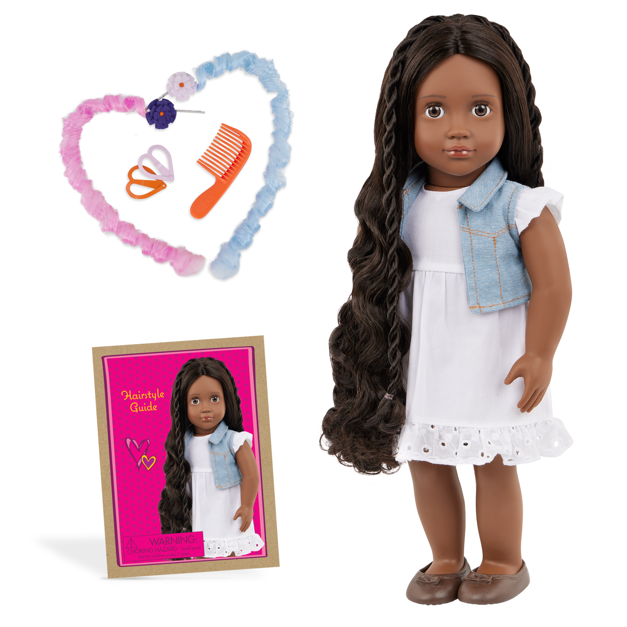 Our Generation Hair Play 18-inch Doll Patti with Hair Accessories and a booklet of hair styles