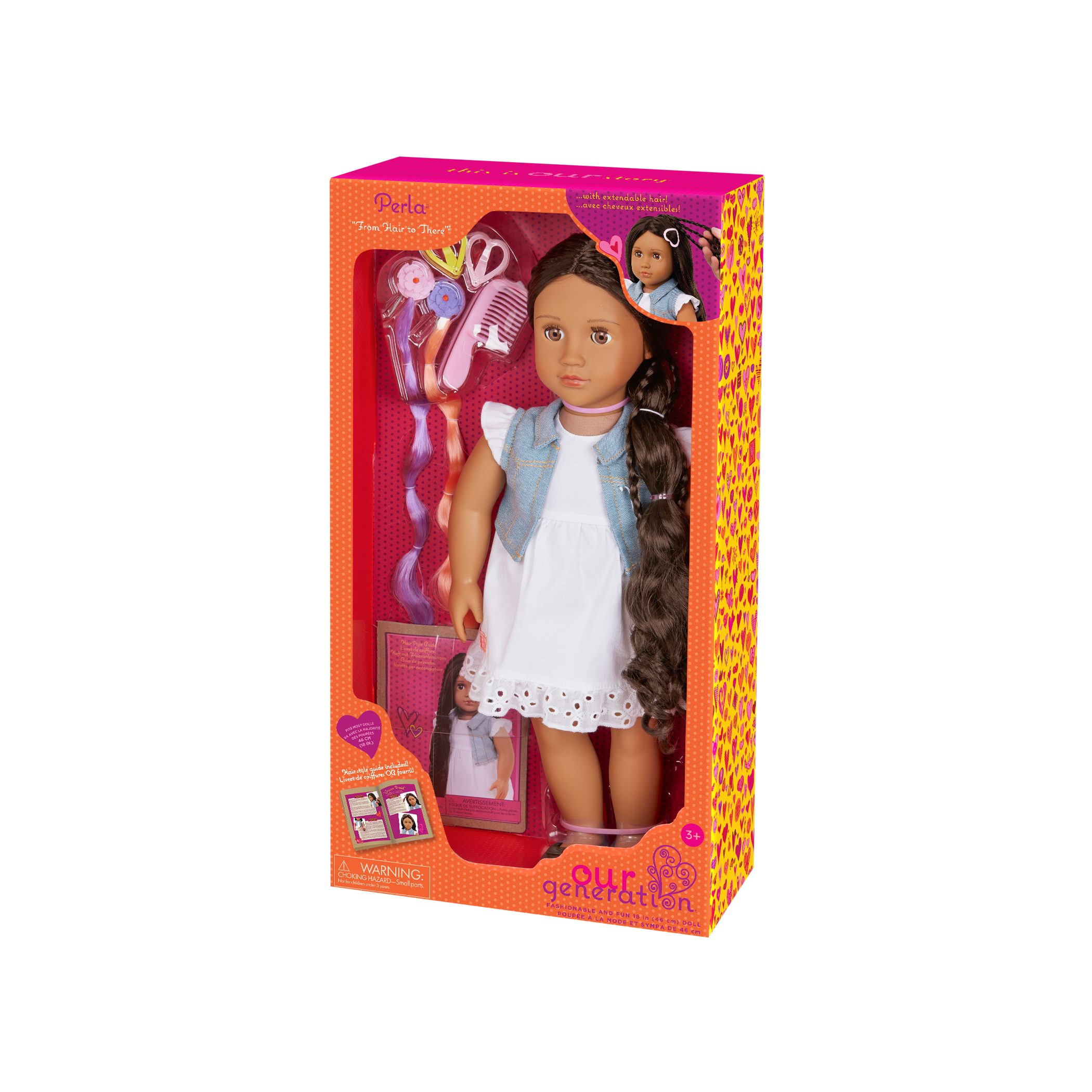 Our Generation Hair Play 18-inch Doll Perla with Hair Accessories