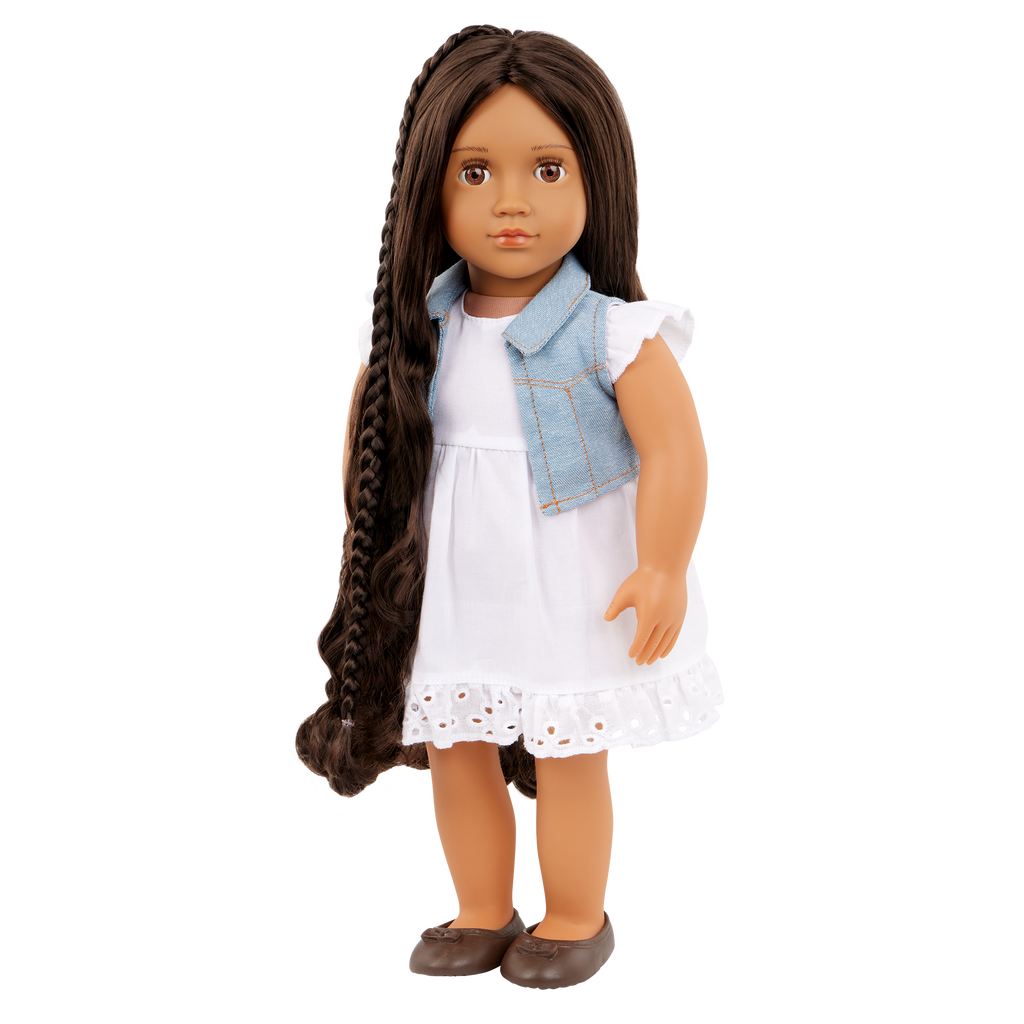 Our Generation Hair Play 18-inch Doll Perla with Hair Accessories
