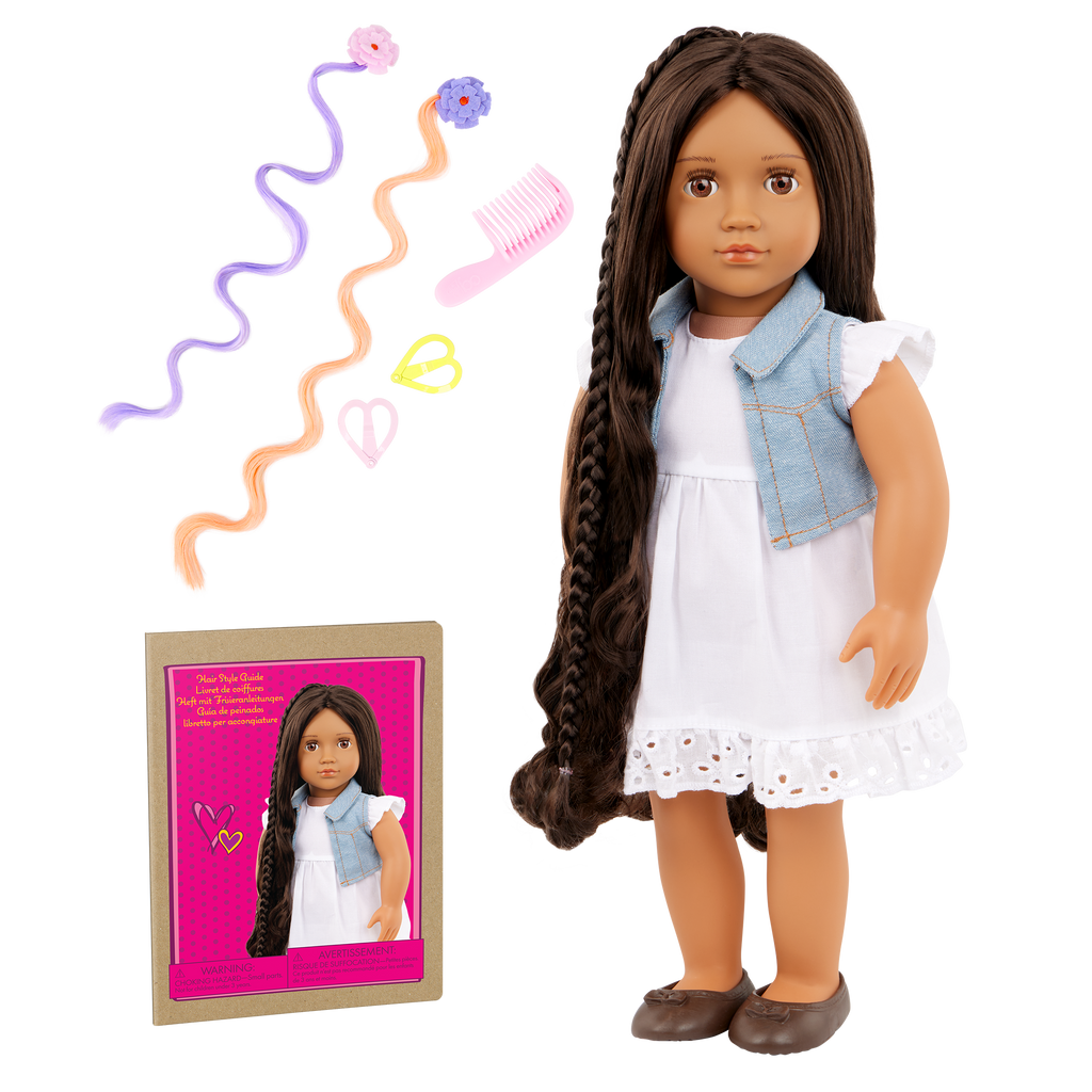 Our Generation Hair Play 18-inch Doll Perla with Hair Accessories