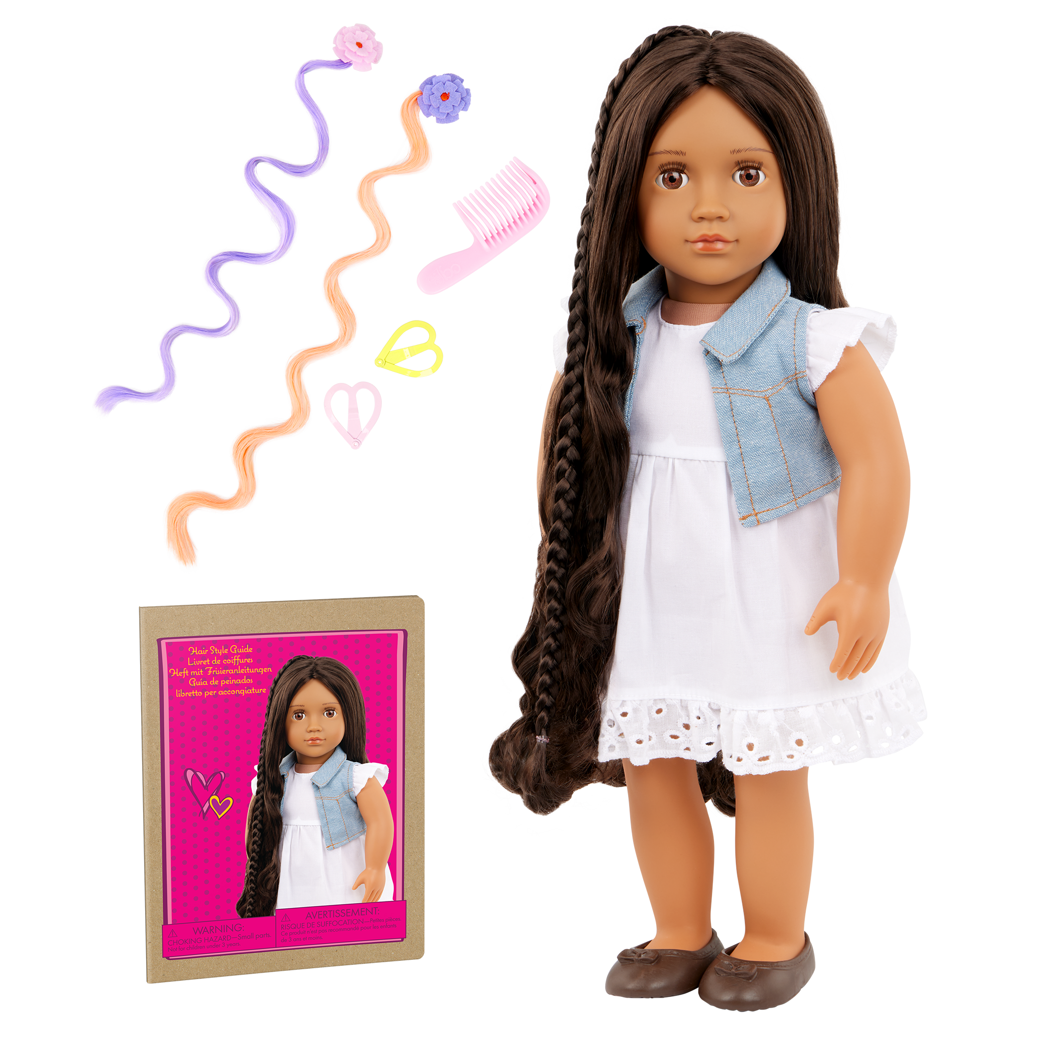 Our Generation Hair Play 18-inch Doll Perla with Hair Accessories