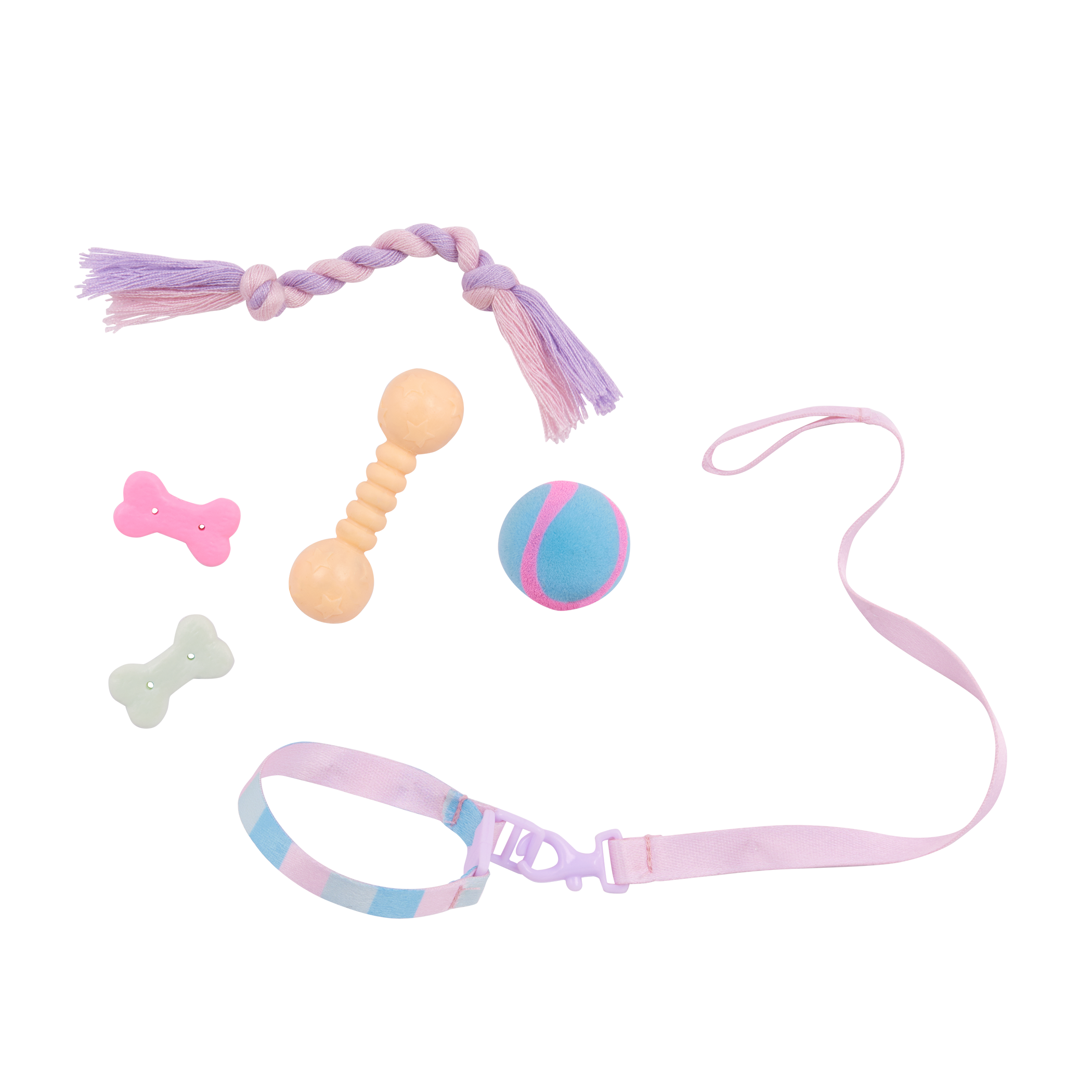 Our Generation 18" Doll Skylar and her Dog Bow with dog toys and treats