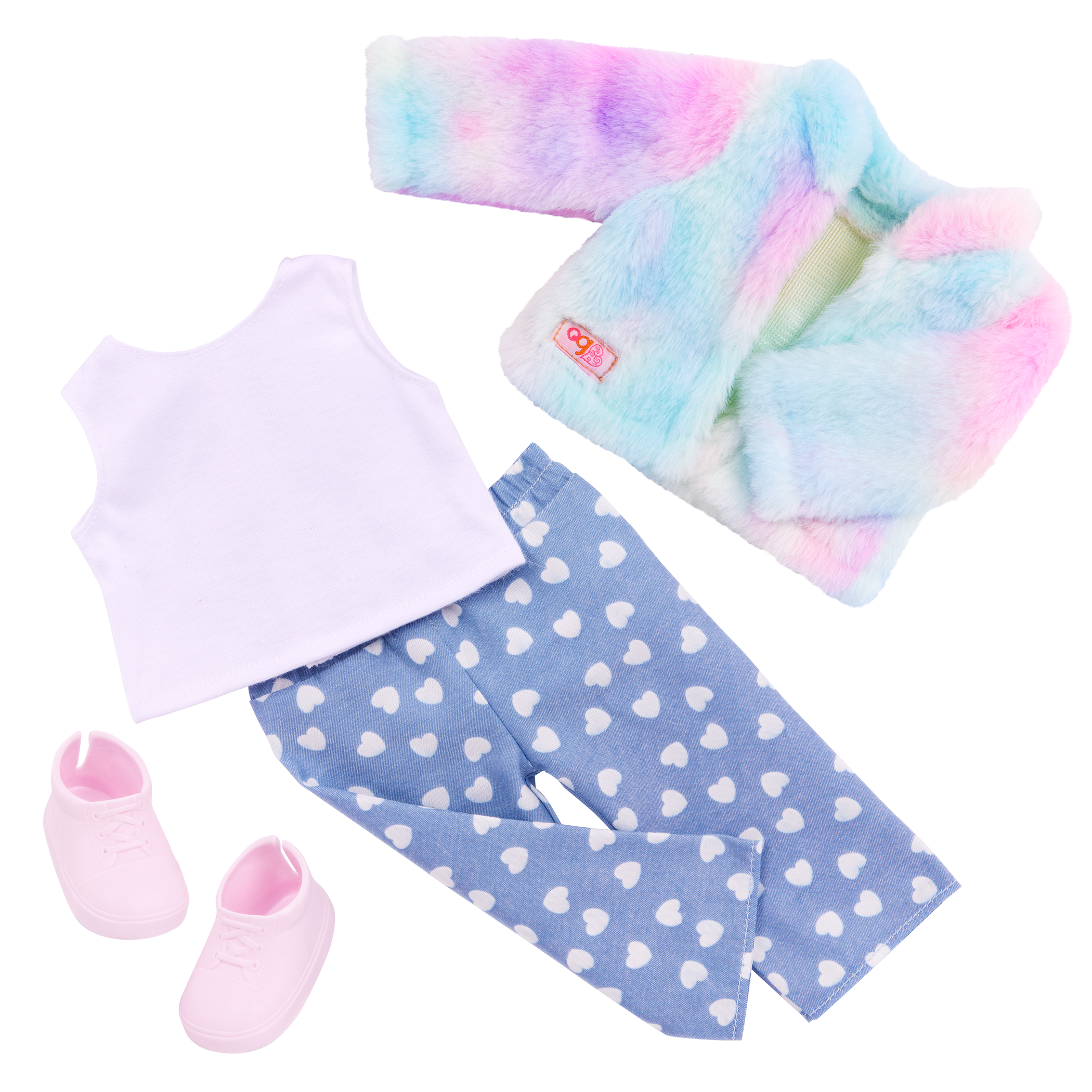 Our Generation 18" Doll Skylar and her Dog Bow with dog toys and treats