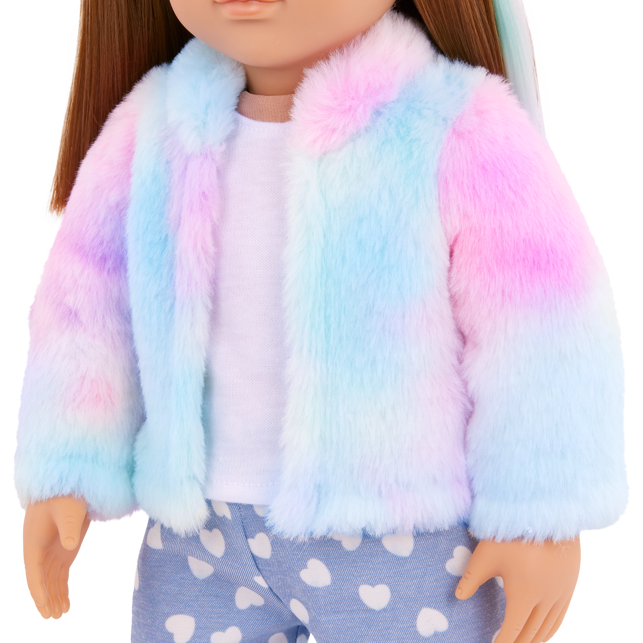 Our Generation 18" Doll Skylar and her Dog Bow with dog toys and treats