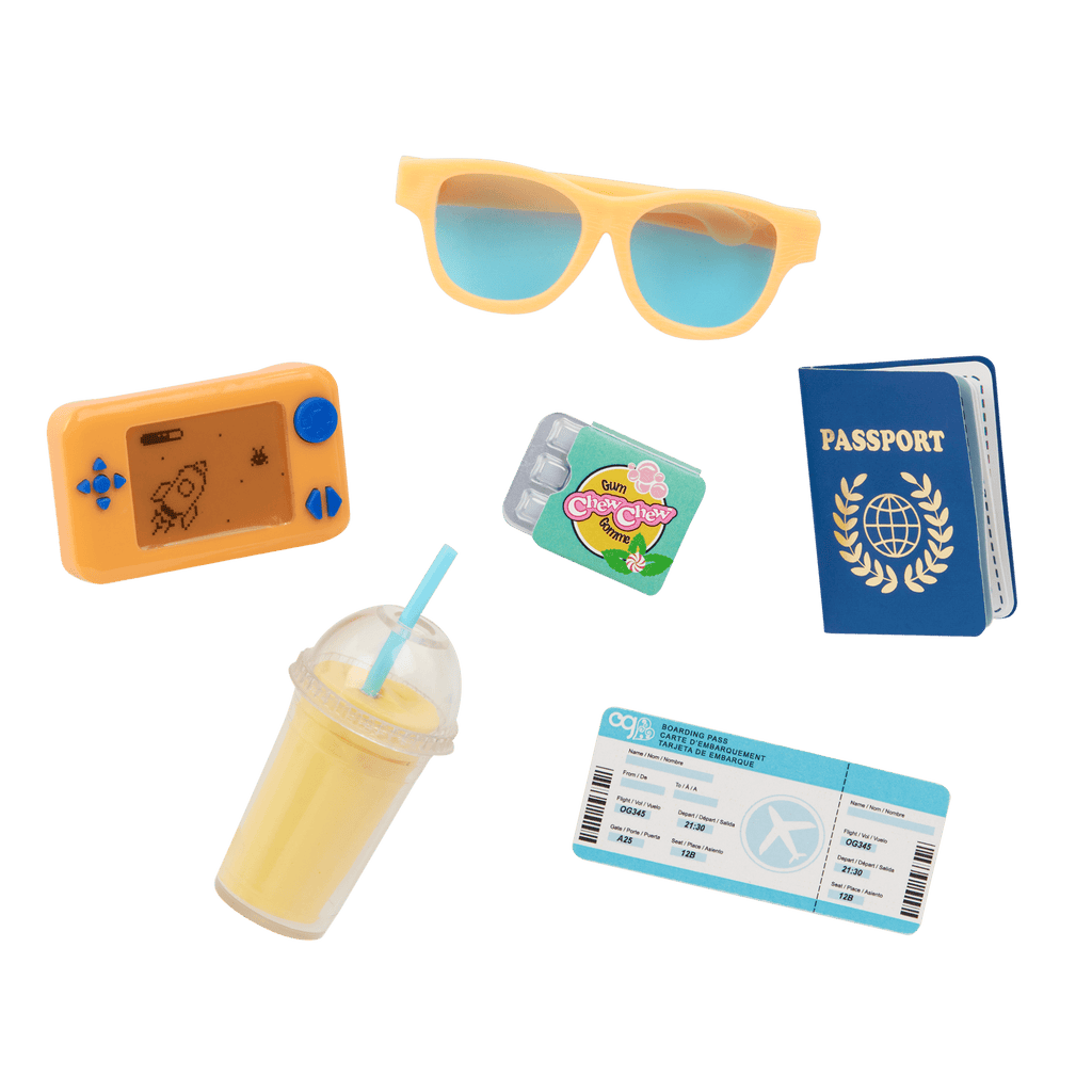 Our Generation 18-inch Doll Milo and travelling accessories
