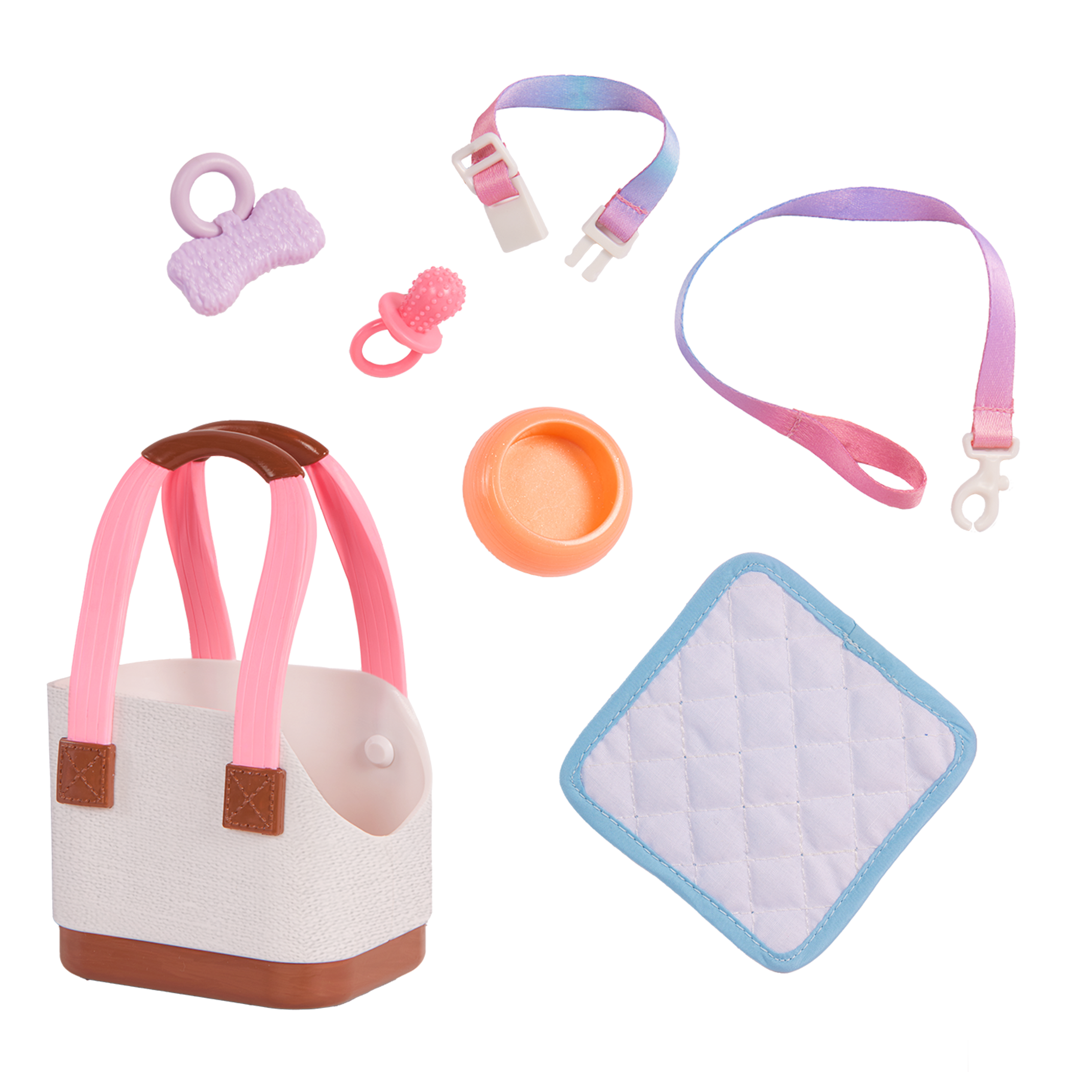 Our Generation 18-inch Doll Becca and her pet dog Pearl with pet accessories