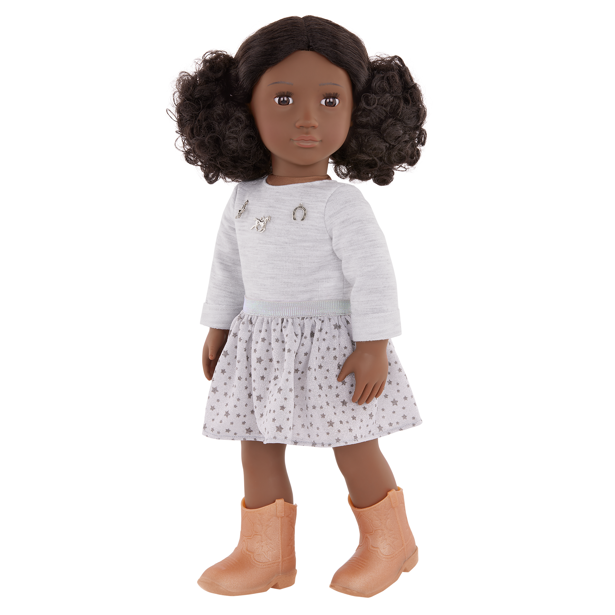 Our Generation 18" Doll Victoria in Cowgirl Outfit including sweater, skirt, boots and hat