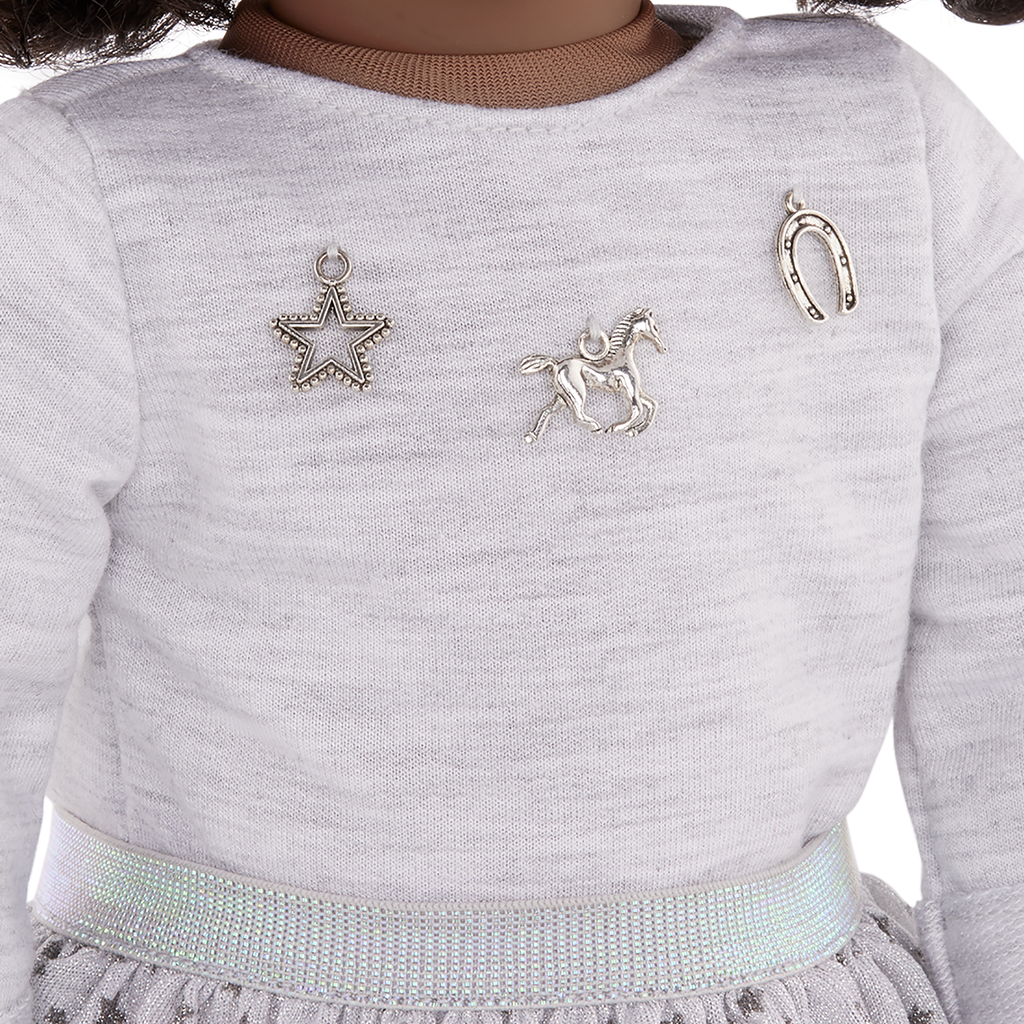 Our Generation 18" Doll Victoria in Cowgirl Outfit including sweater, skirt, boots and hat