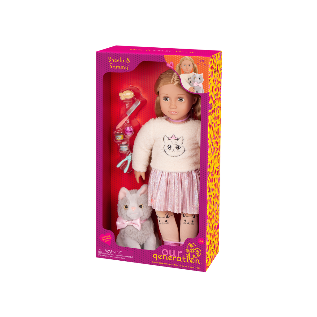 Our Generation Doll Sheela & Pet Cat Set