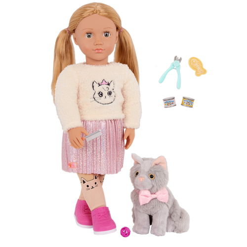 Our Generation Doll Sheela & Pet Cat Set