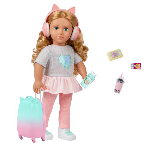 Our Generation 18-inch Doll Linzi & Travel Accessories