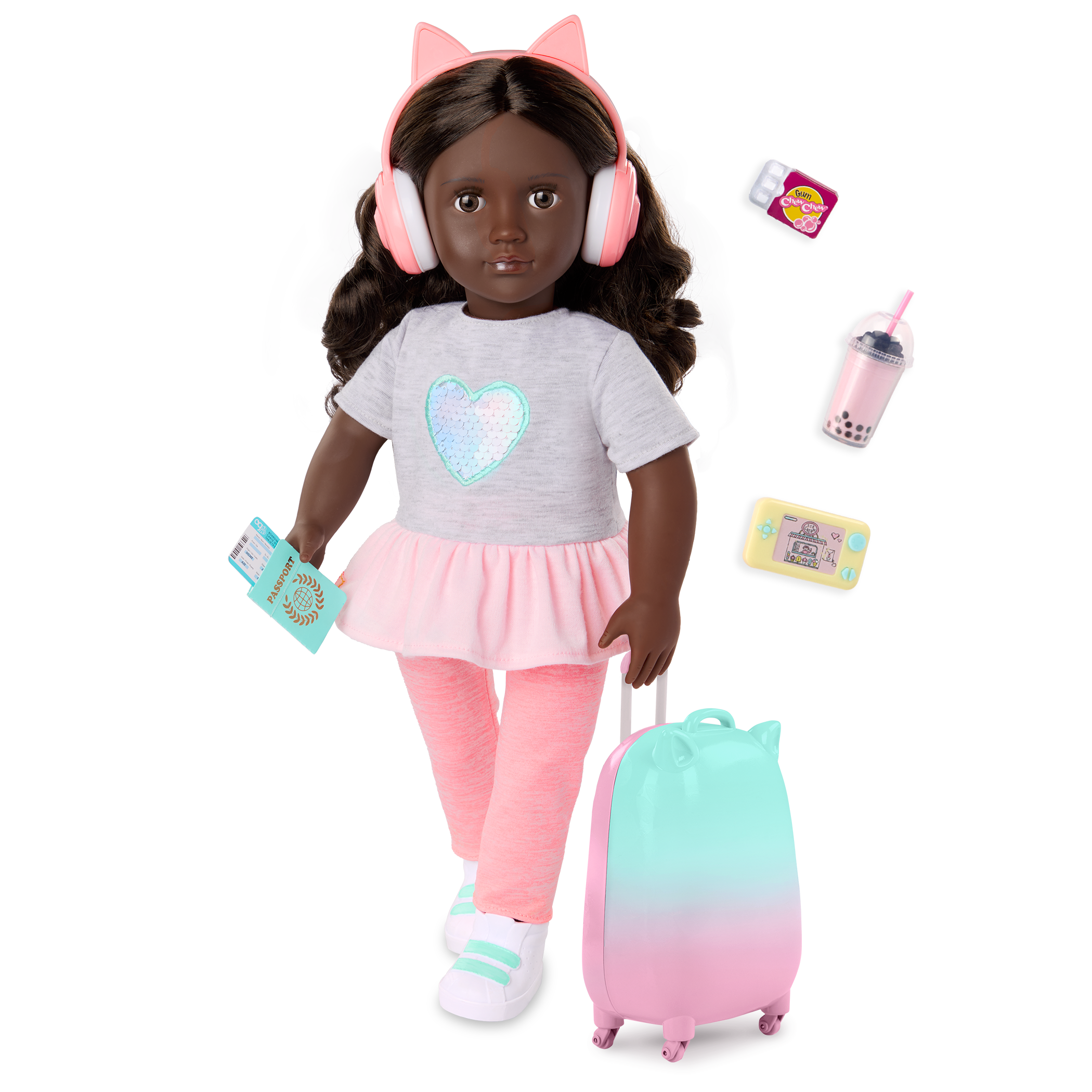 Our Generation 18-inch Doll Kezia & Travel Accessories