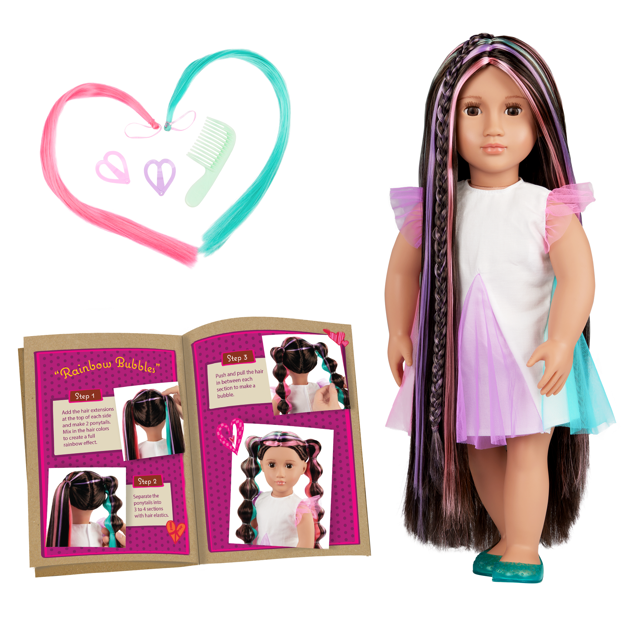 Our Generation 18-inch Rainbow Hair Grow Doll Tina