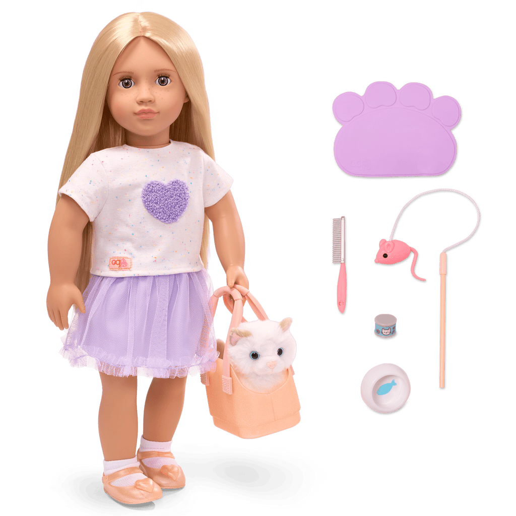 Our Generation 18-inch Doll Beatrice & Pet Kitty Bitsy