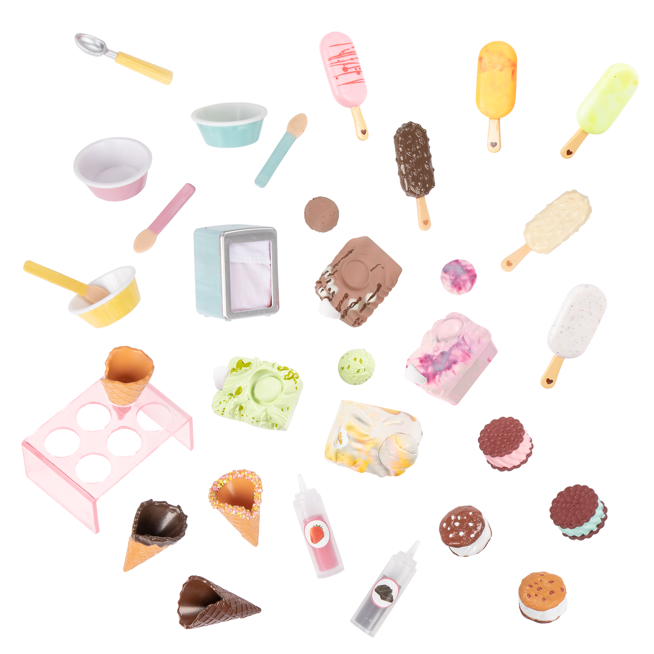 18-inch doll with ice cream cart playset