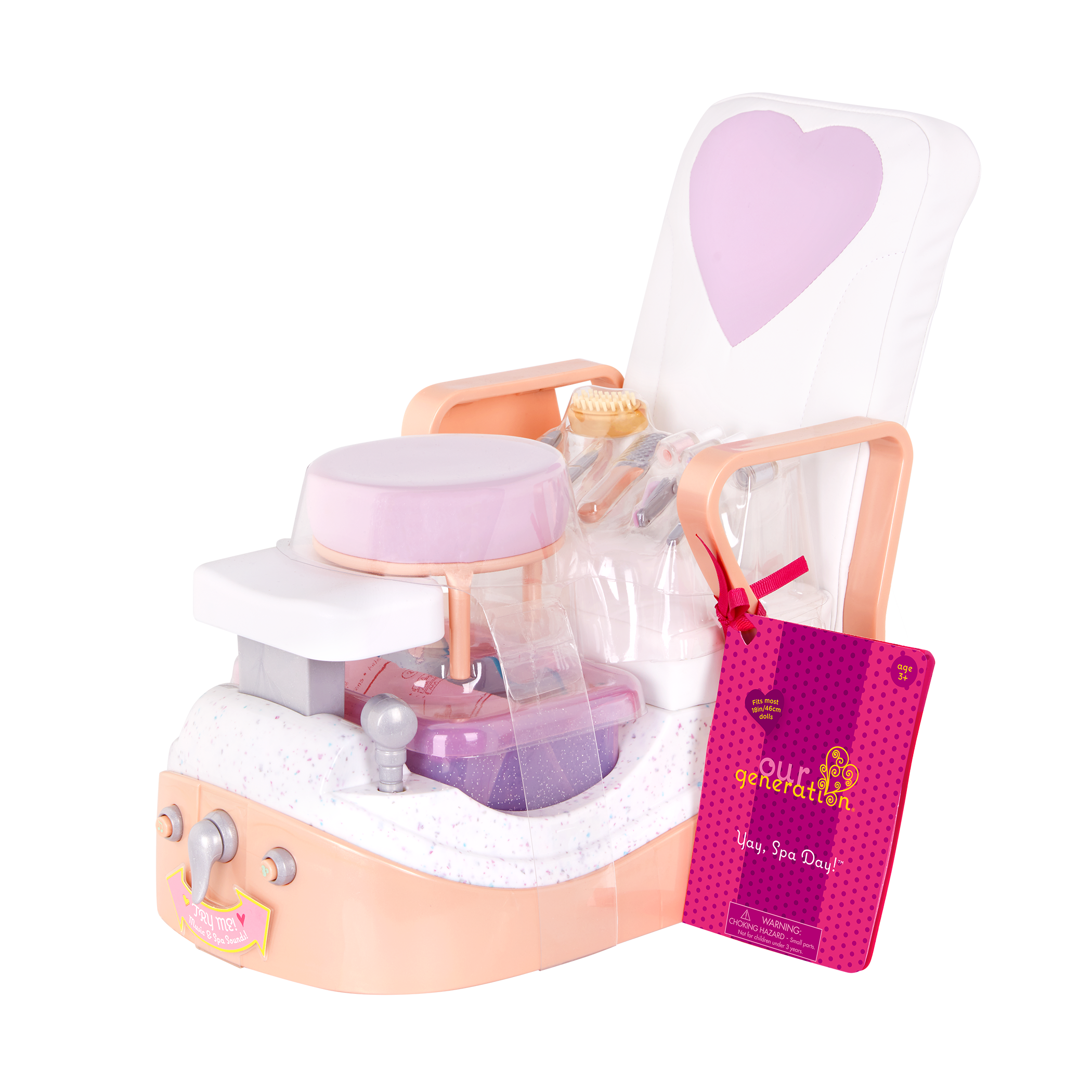 Two 18-inch doll using spa chair playset