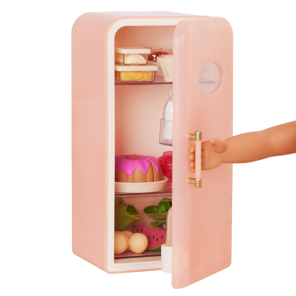 Our Generation Perfectly Fresh Mini Fridge Set for 18-inch Dolls