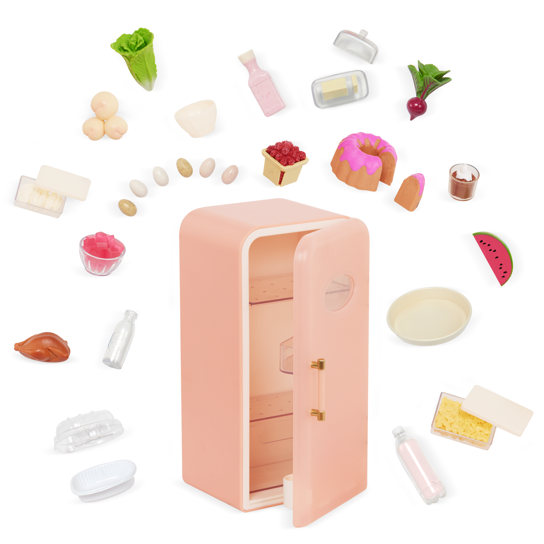 Our Generation Perfectly Fresh Mini Fridge Set for 18-inch Dolls