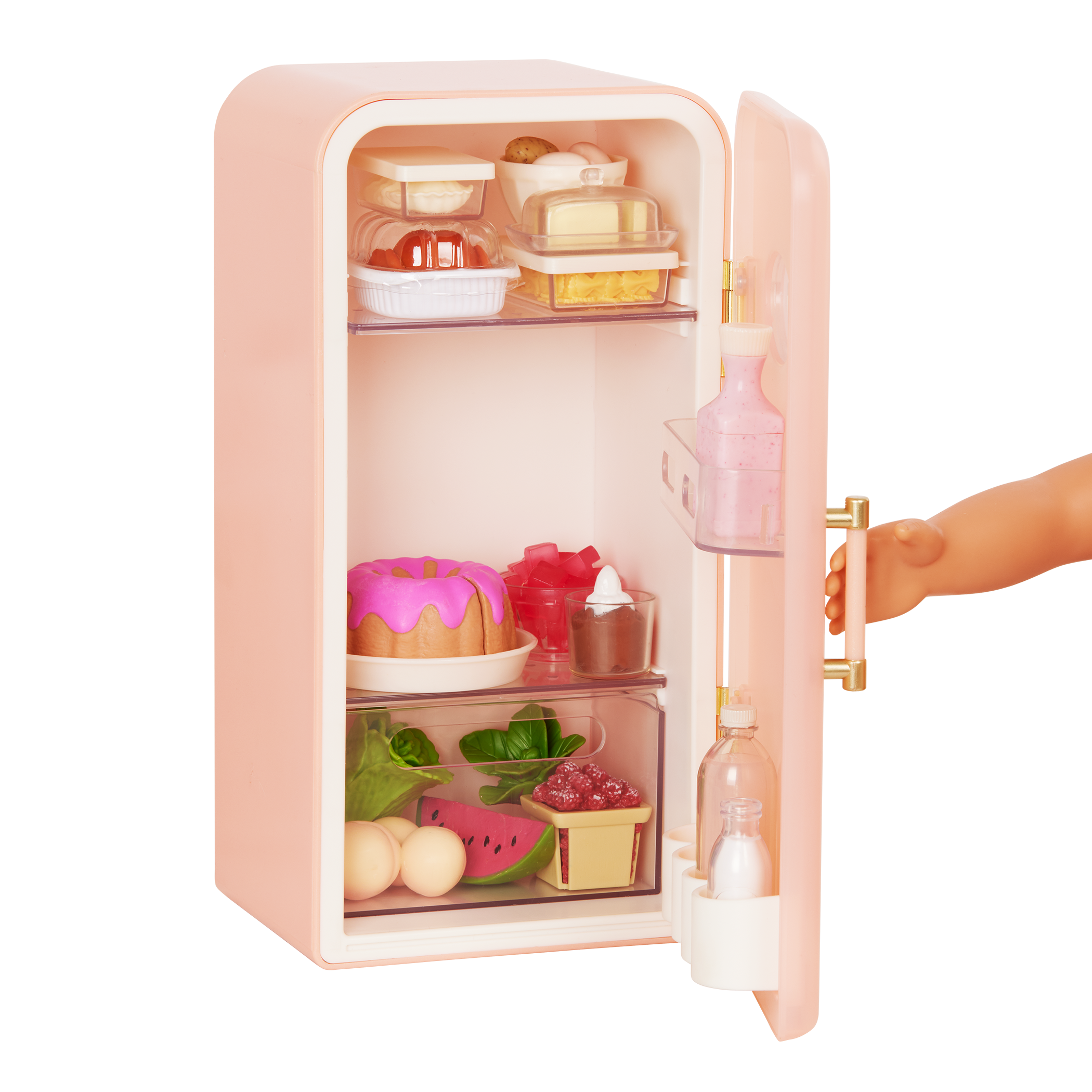 Our Generation Perfectly Fresh Mini Fridge Set for 18-inch Dolls
