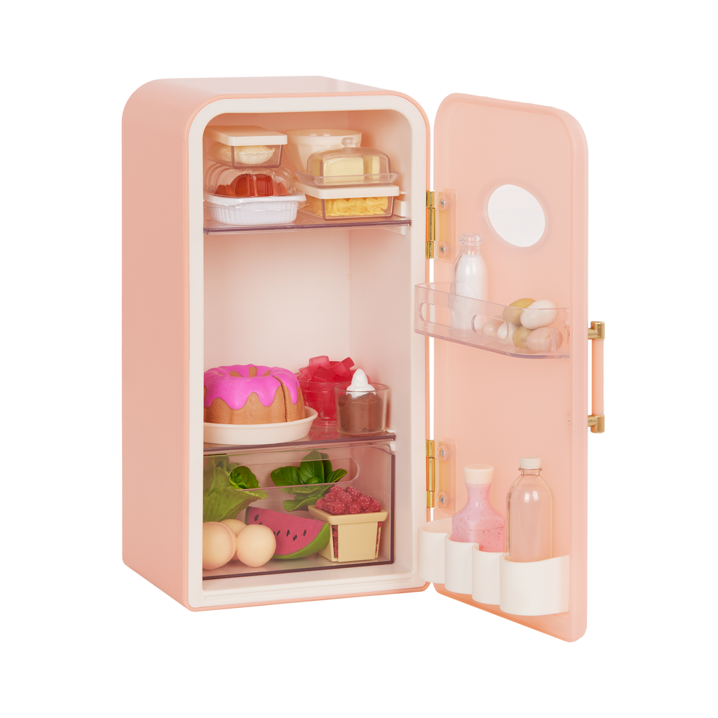 Our Generation Perfectly Fresh Mini Fridge Set for 18-inch Dolls