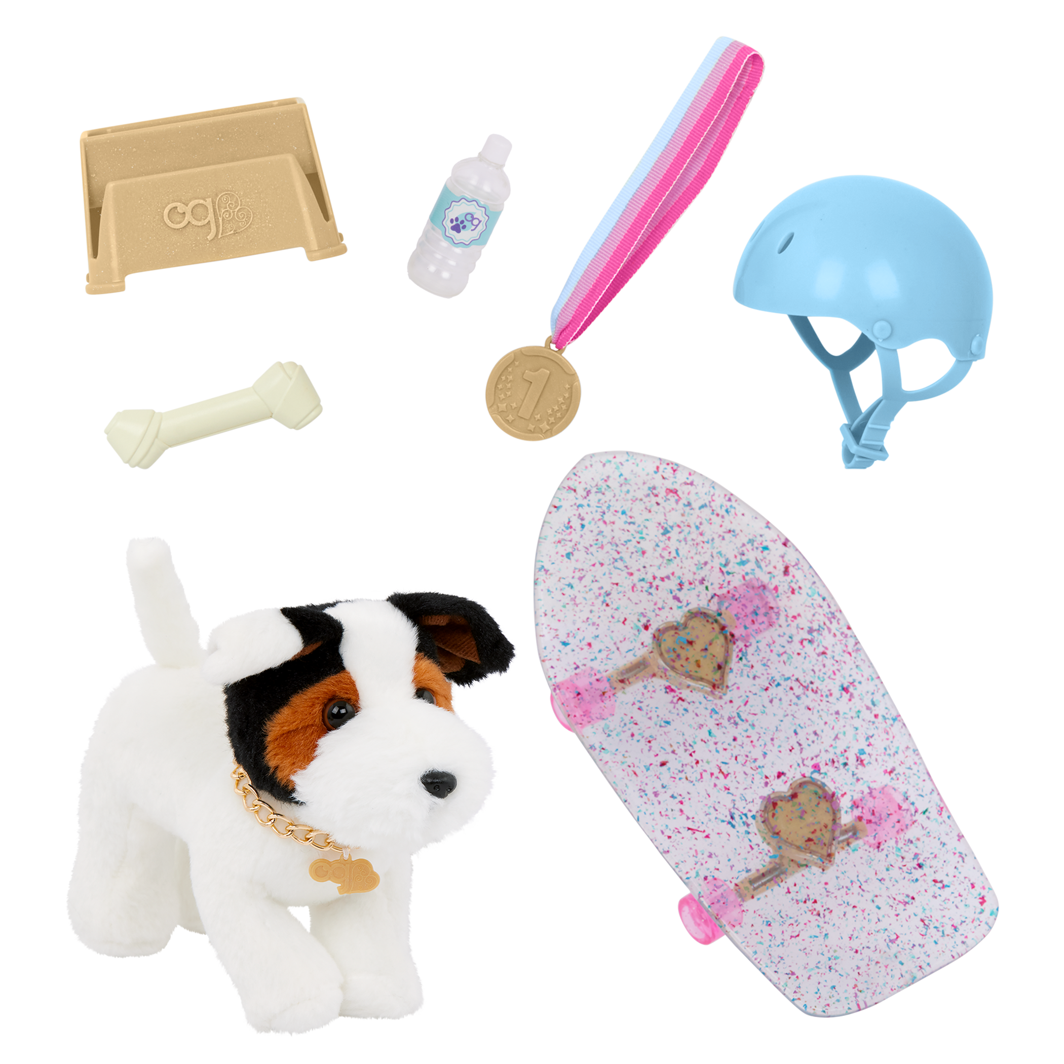 Our Generation Pro Skater Pup Posable Parson Russell Terrier