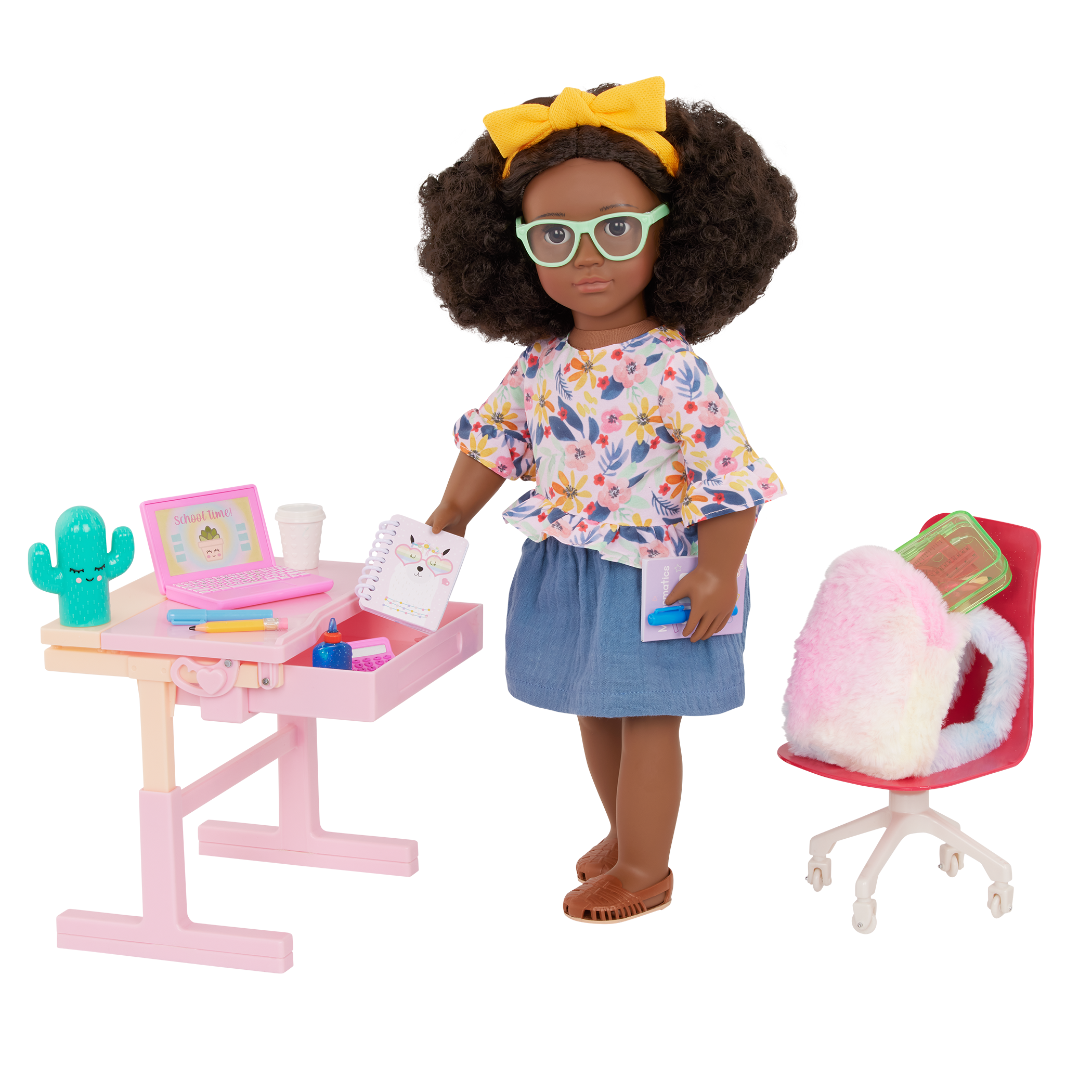 Our Generation Doll Pink Desk & Accessories Set