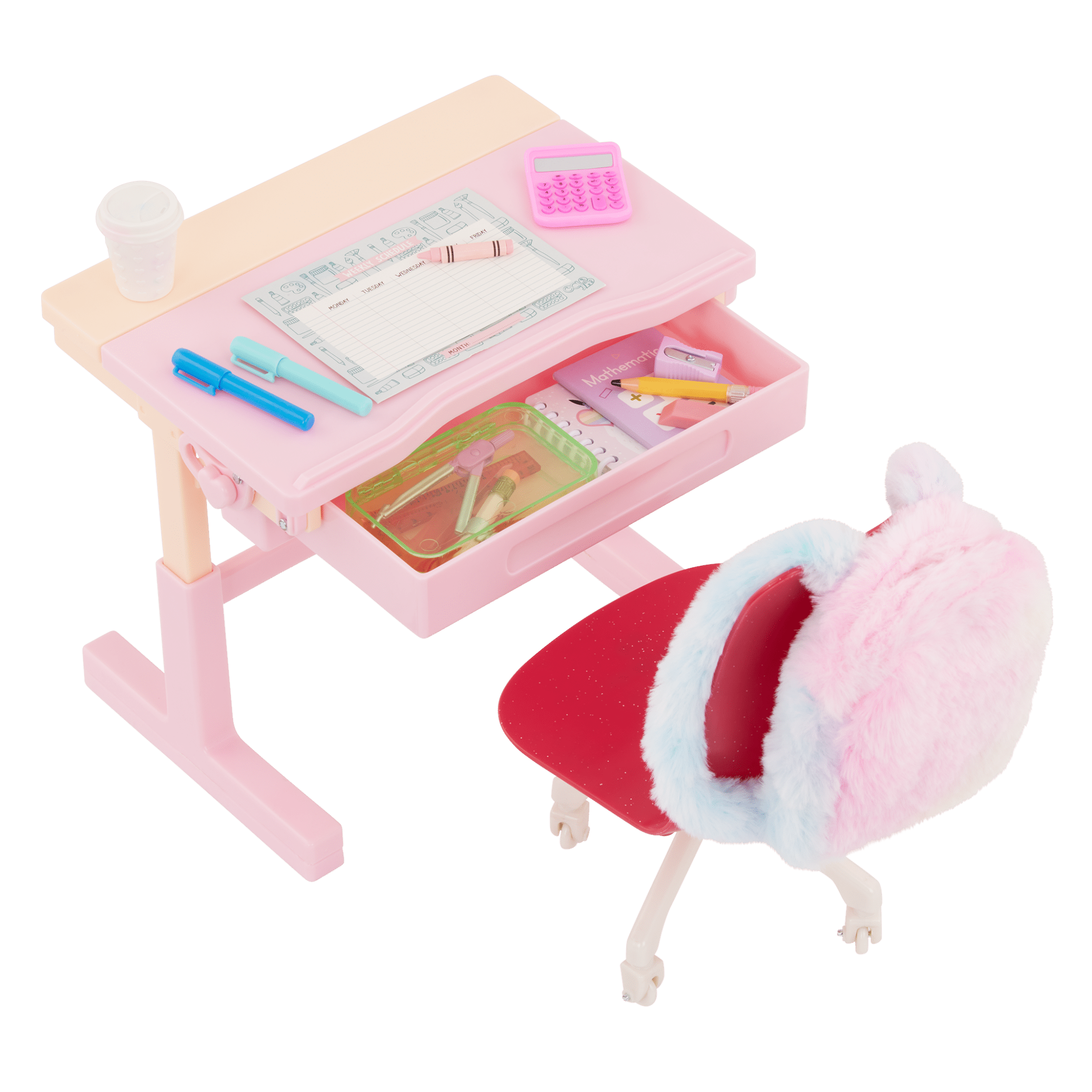 Our Generation Doll Pink Desk & Accessories Set