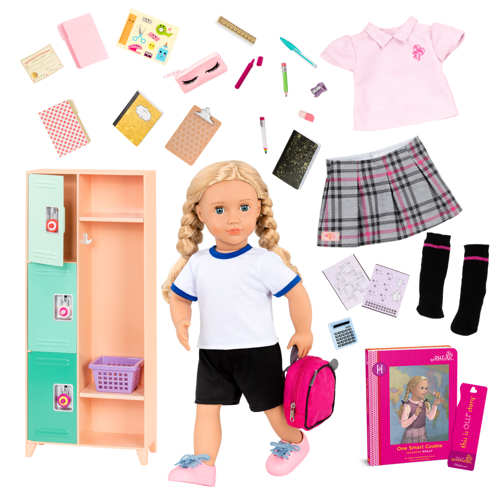 Our Generation Doll Hally & School Locker Bundle