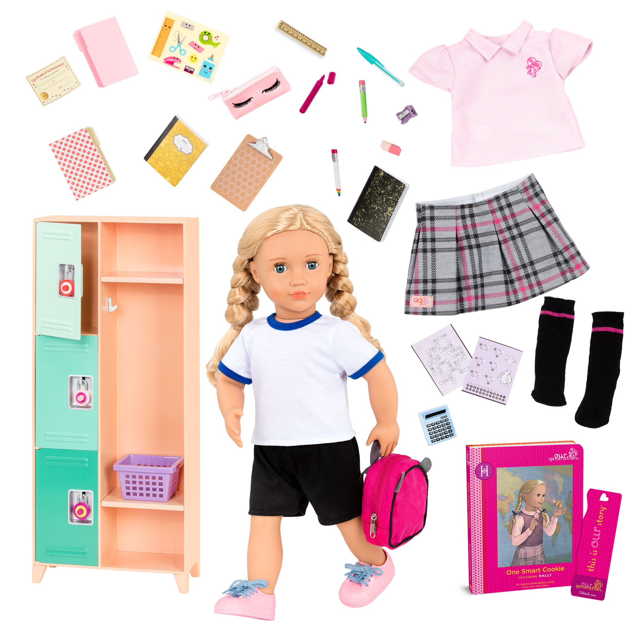 Our Generation Doll Hally & School Locker Bundle