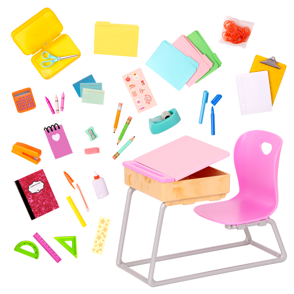 Our Generation Doll Frederika & School Desk Bundle