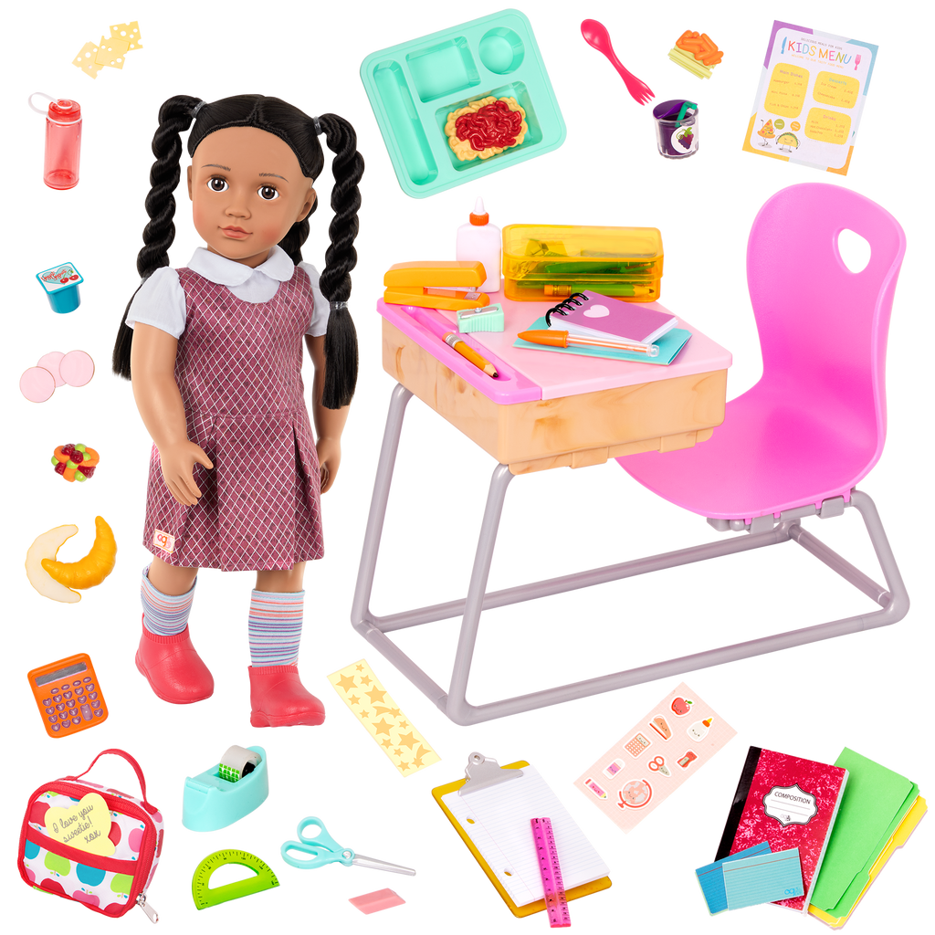 Our Generation Doll Frederika & School Desk Bundle
