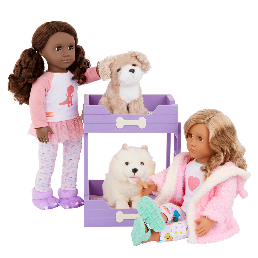 Our Generation Pup Bunk Bed & Plush Puppy Set