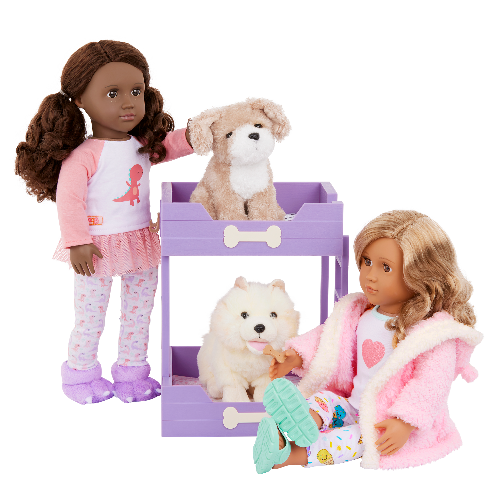 Our Generation Pup Bunk Bed & Plush Puppy Set